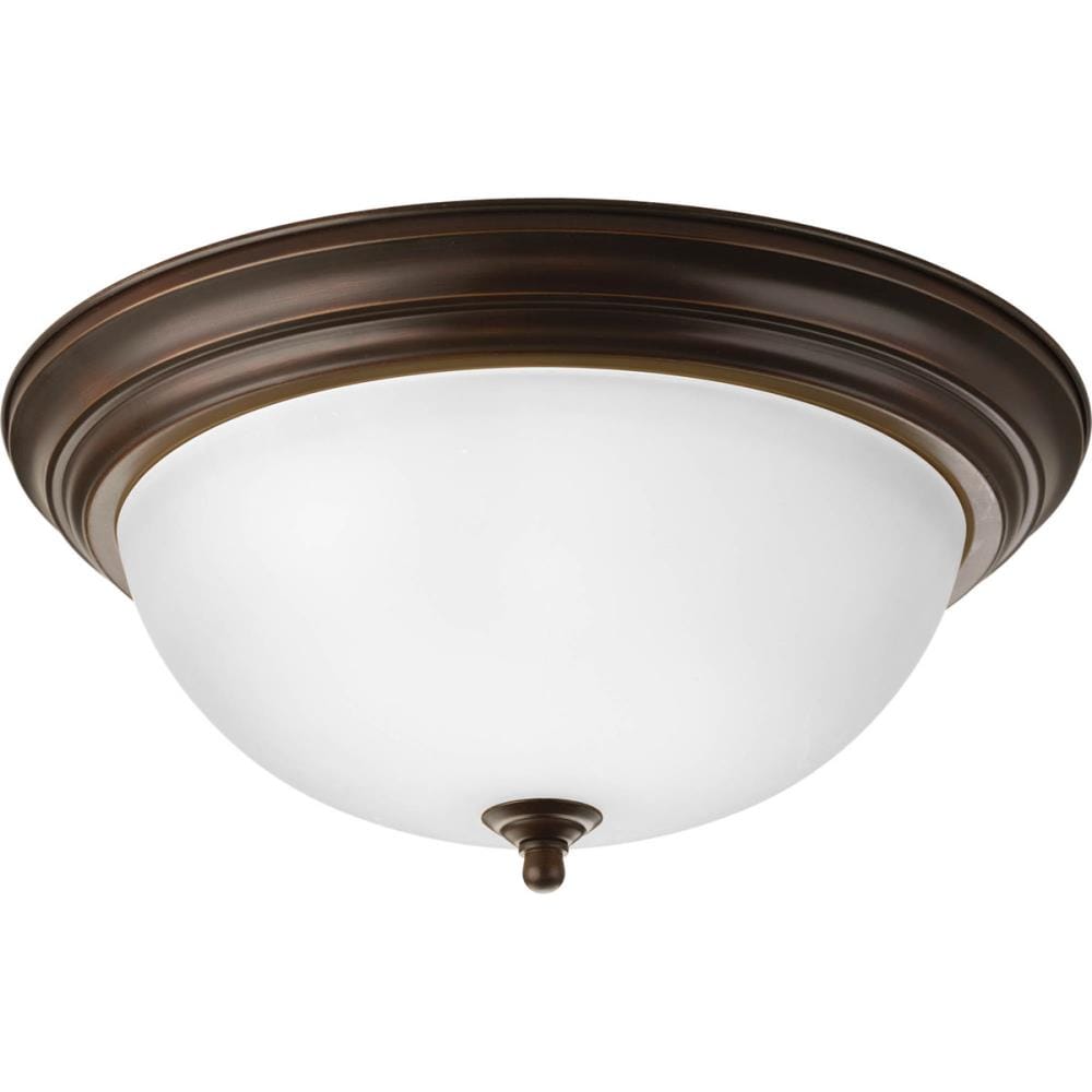 Progress Lighting Bell 6.625-in W Antique Bronze Outdoor Flush Mount Light ENERGY STAR