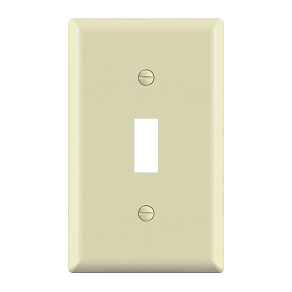 Utilitech 3011-IV10 1 -Gang Standard Size Ivory Plastic Indoor Toggle Wall Plate 10 -Pack