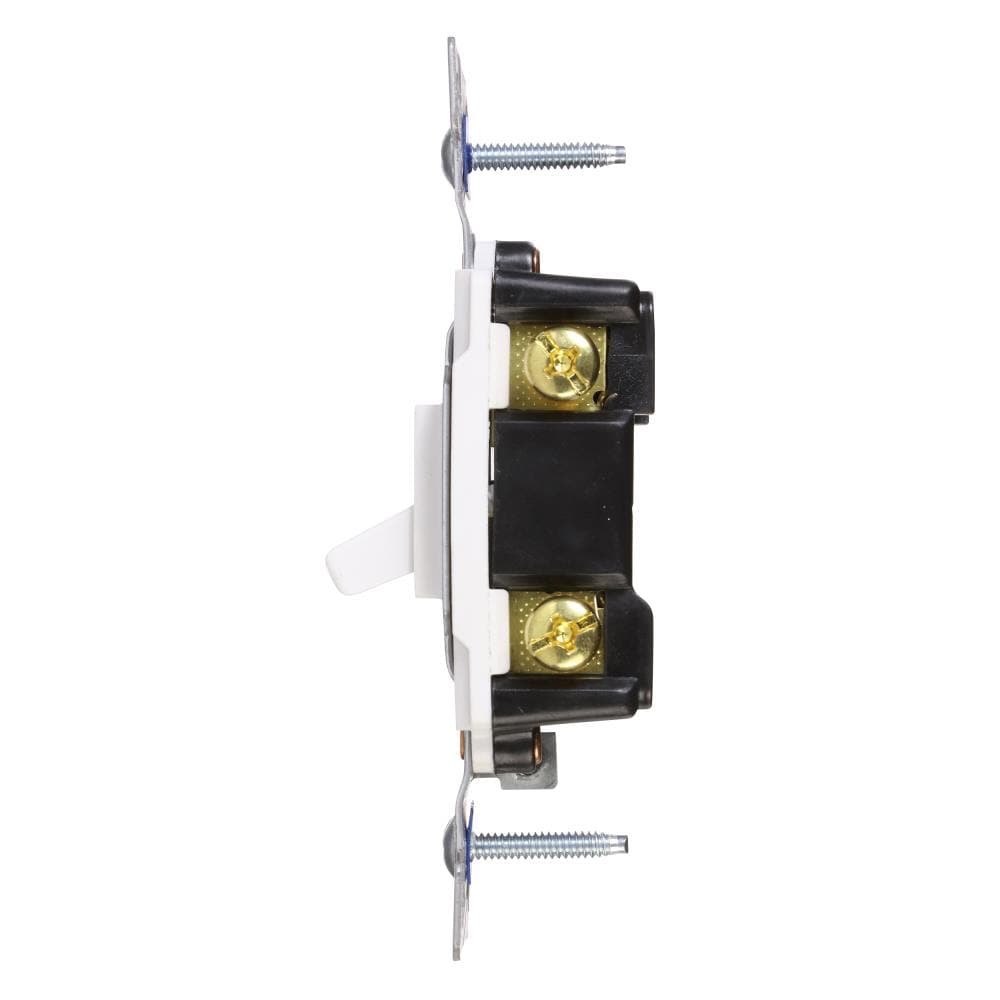 Eaton 15-Amp Single-Pole Illuminated Toggle Light Switch, White in