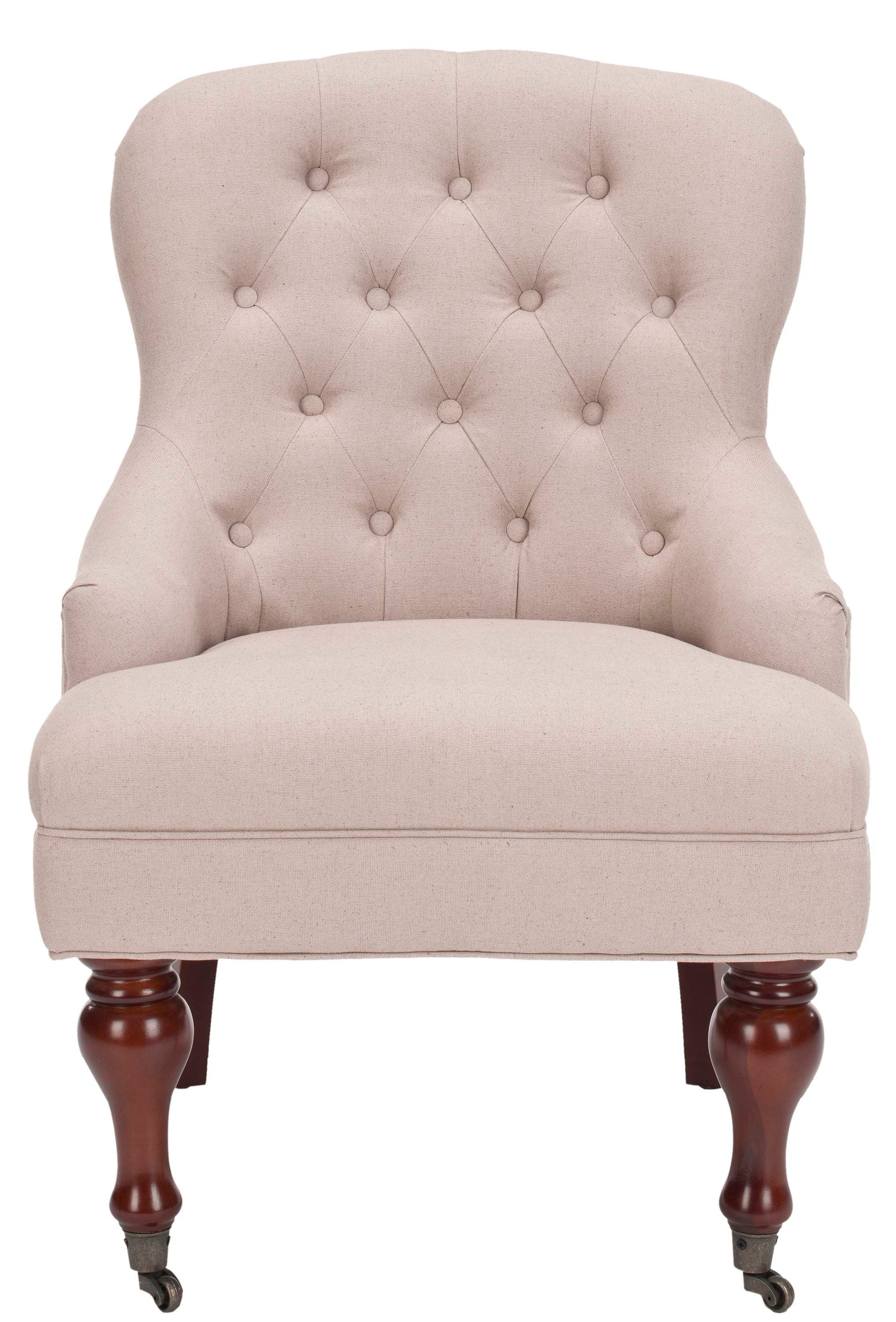 Safavieh MCR4544A Falcon Modern Taupe Linen Accent Chair