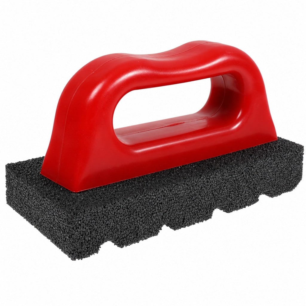 OGETFUUR Rub Brick Tool with Handle Concrete Cleaning Smoothing Heavy Duty Rubbing Brick Stain Removal for Masonry Finishing Projects