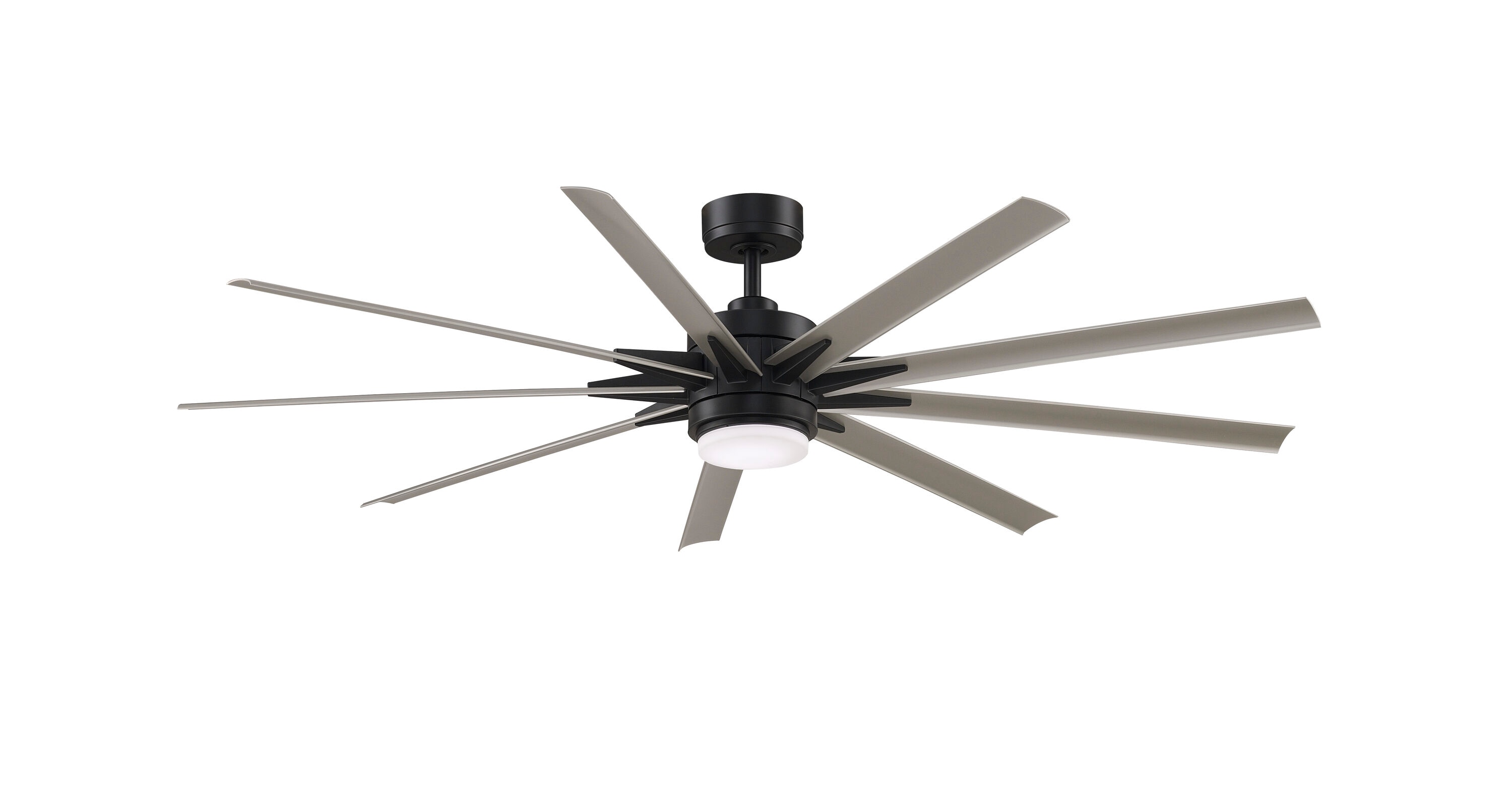 Odyn Custom 72-in Black Color-changing LED Indoor/Outdoor Smart Ceiling Fan with Light Remote (9-Blade) | - Fanimation FPD8152BLW-72BNW