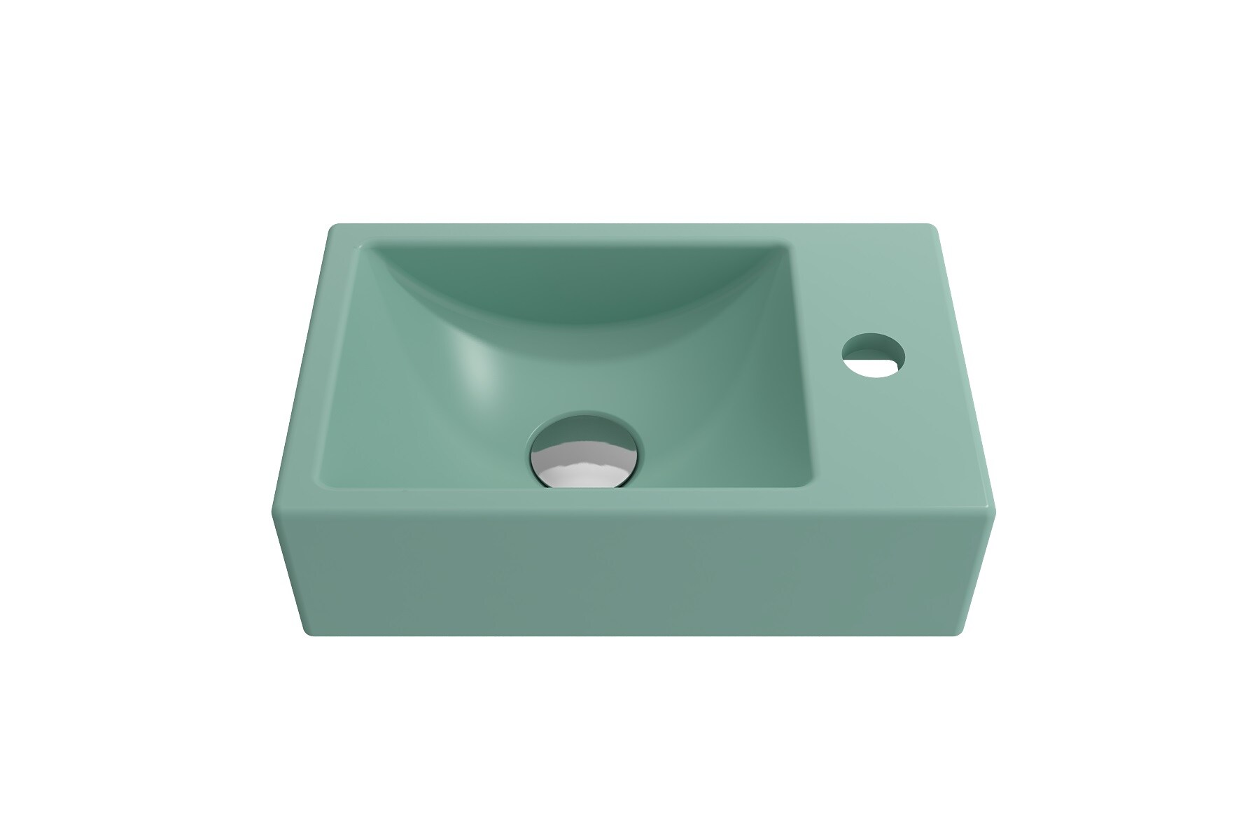 BOCCHI 1419-033-0126 Fire clay Wall-mount Rectangular Modern Matte Mint Green Bathroom Sink ( 14.5-Inches x 9-Inches )