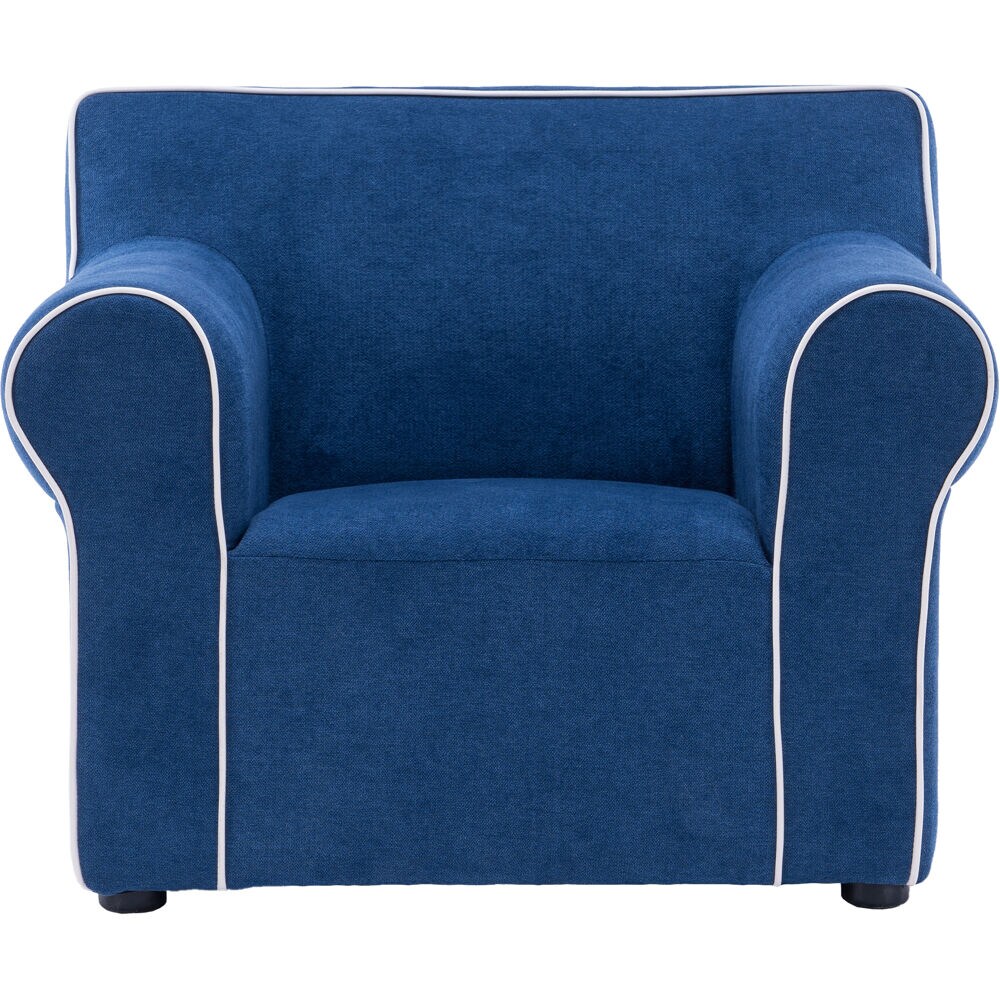 navy chair with white piping