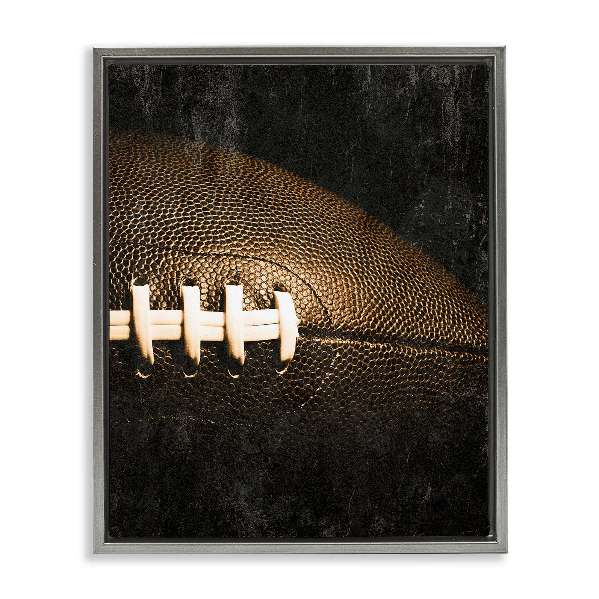 Stupell Industries BS-089-FFL-24X30 Rustic Football Close Up Floating Frame design by Kim Allen