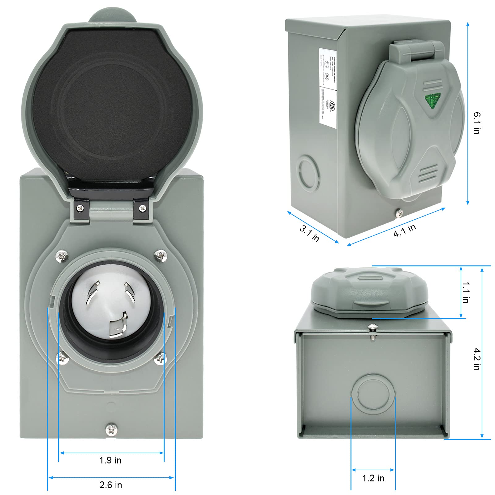 Etokfoks LETPBSO1P Generator-Power-Inlet-Boxes - View #2