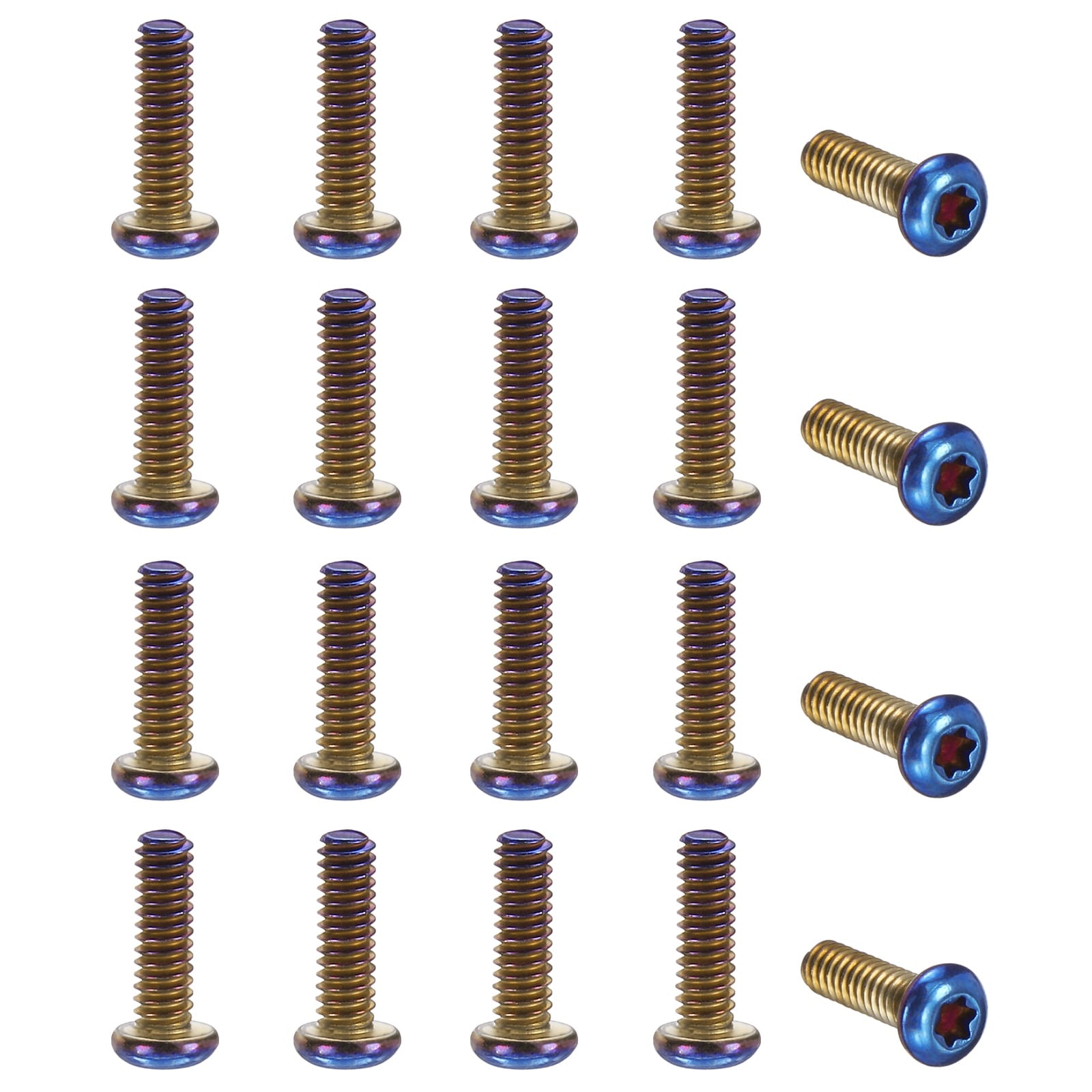 Harfington 20pcs Pocket Clip Screws T6 Torx 2-56UCN 7.2mm Thread Electroplated Blue