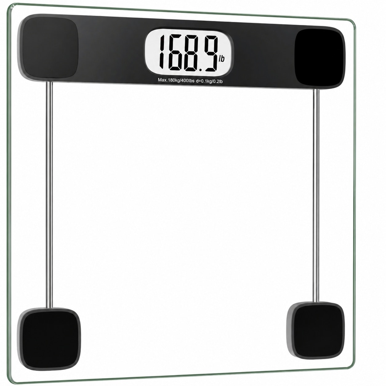 Aoibox  Scale for Body Weight Digital Bathroom Scale with LCD Display Step On Technology 400lb Capacity Tempered Glass Platform Measuring Tape Kit