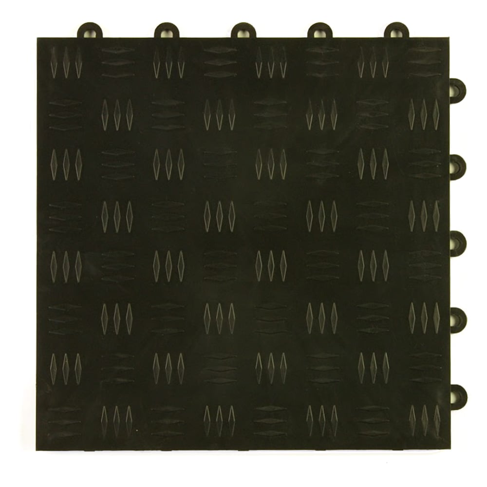 Greatmats GFTB-DIAM-25BLK 12-1/8-in x 12-1/8-in Diamond Polypropylene Interlocking Garage Floor Tile ( 25.5-sq ft ) 25 -Pack