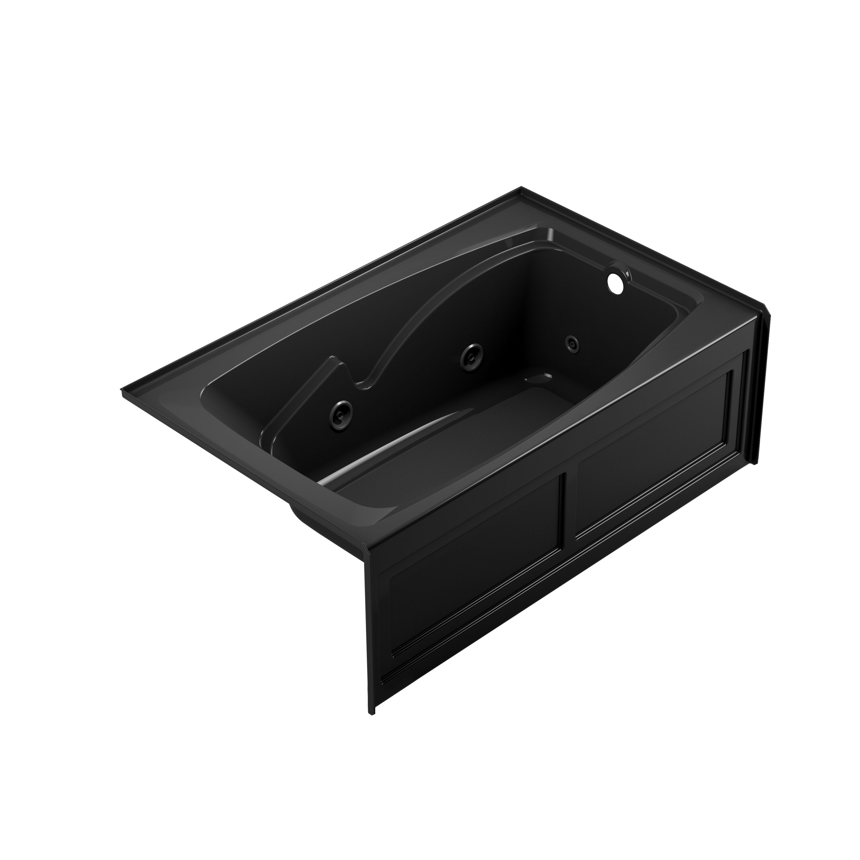 Jacuzzi NH02917 CETRA 36-in x 60-in Black Acrylic Rectangular Alcove Whirlpool tub ( Right Drain )