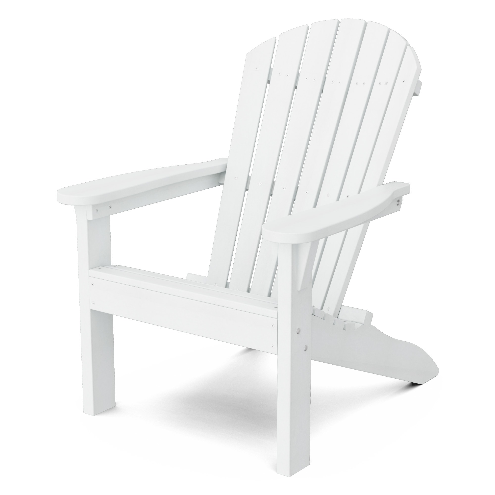 Wildridge LCC-110-BW Heritage Sunset White HDPE Frame Stationary Adirondack Chair with Slat Seat