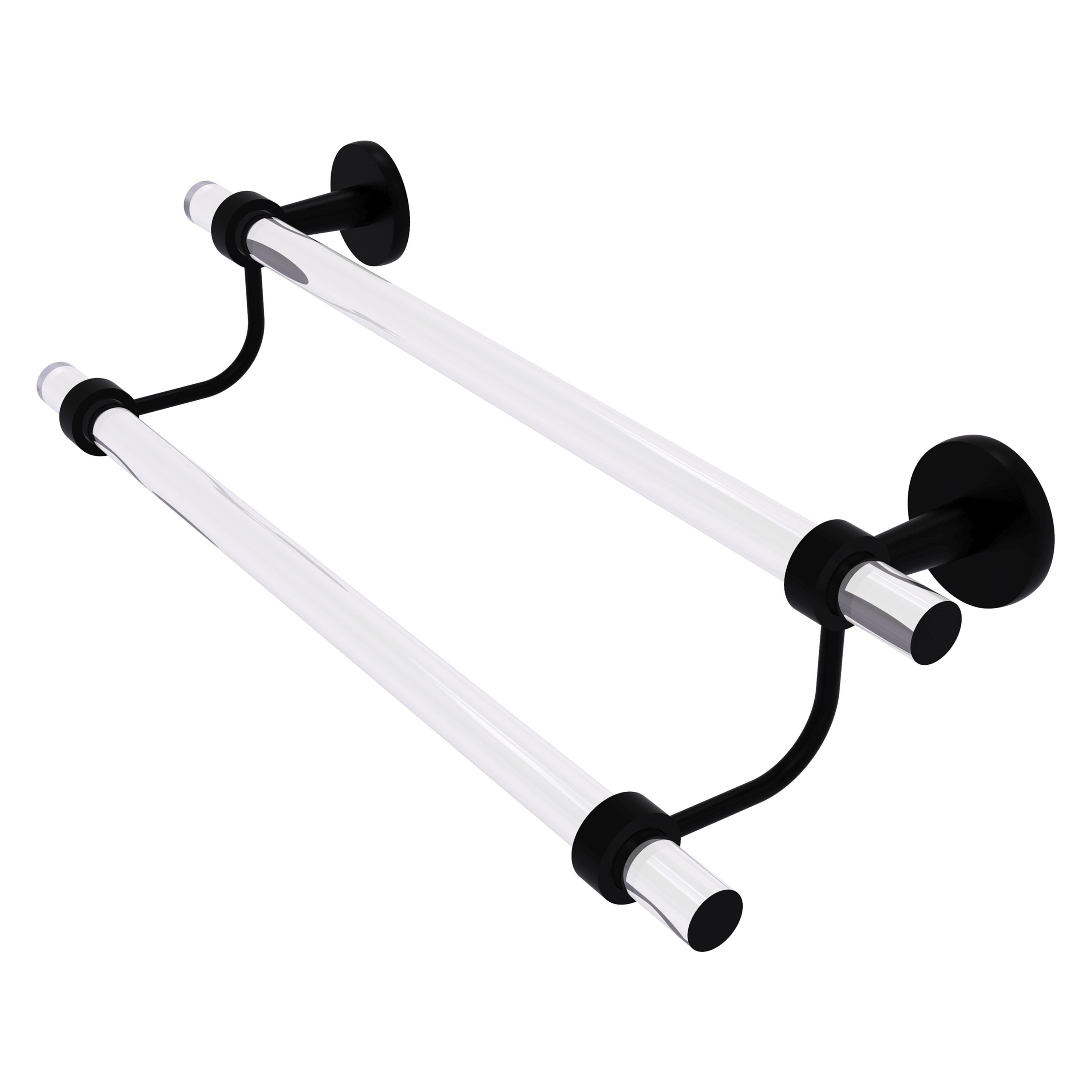Allied Brass CV-72-30-BKM Clearview 30-in double Matte Black Wall mount Double Towel Bar