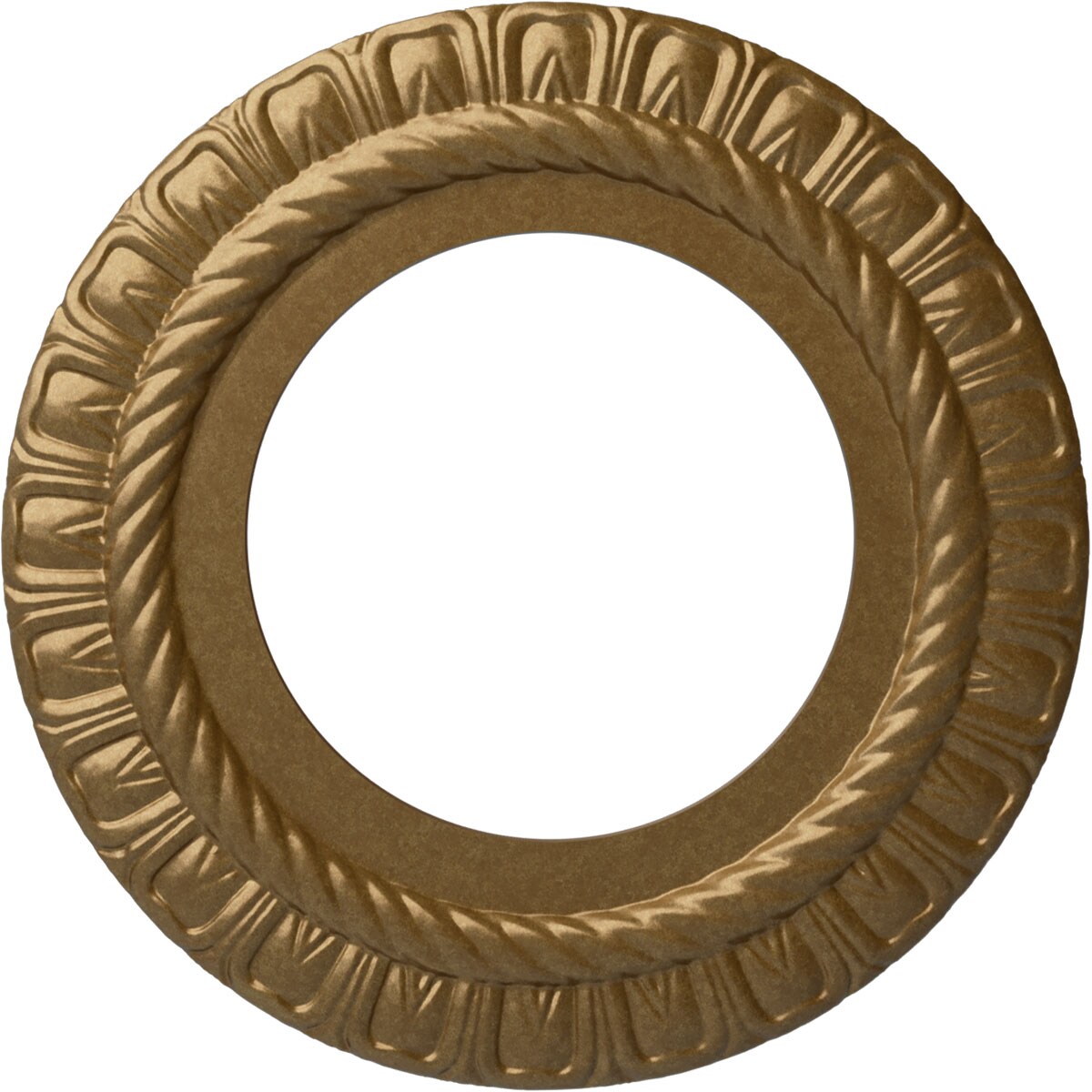 Ekena Millwork CM10CLPAS Claremont 10.625-in W x 10.625-in L Painted Pale Gold Polyurethane Whole Ceiling Medallion