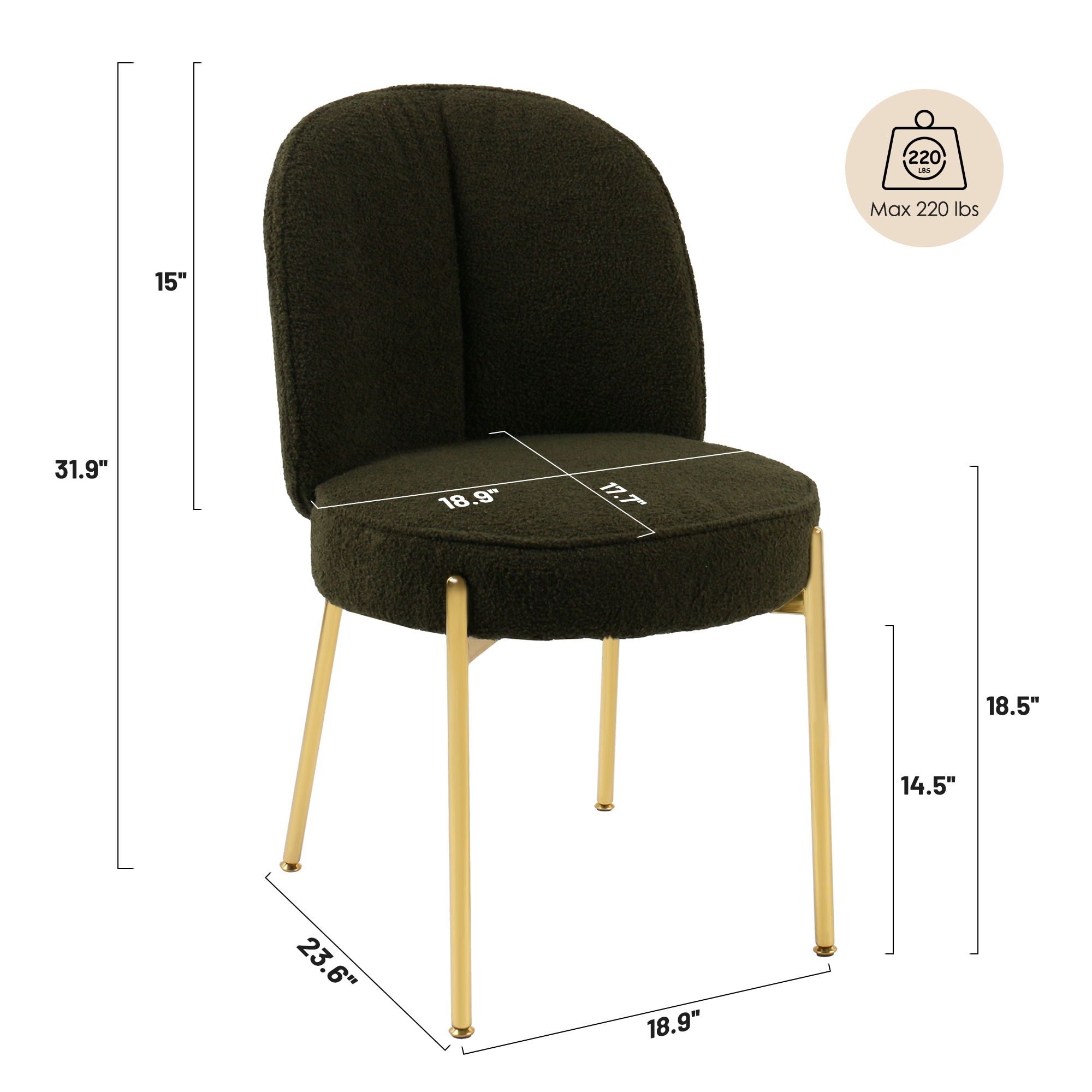 Clihome CL-DMTEDDY05 Dining-Chairs - View #6