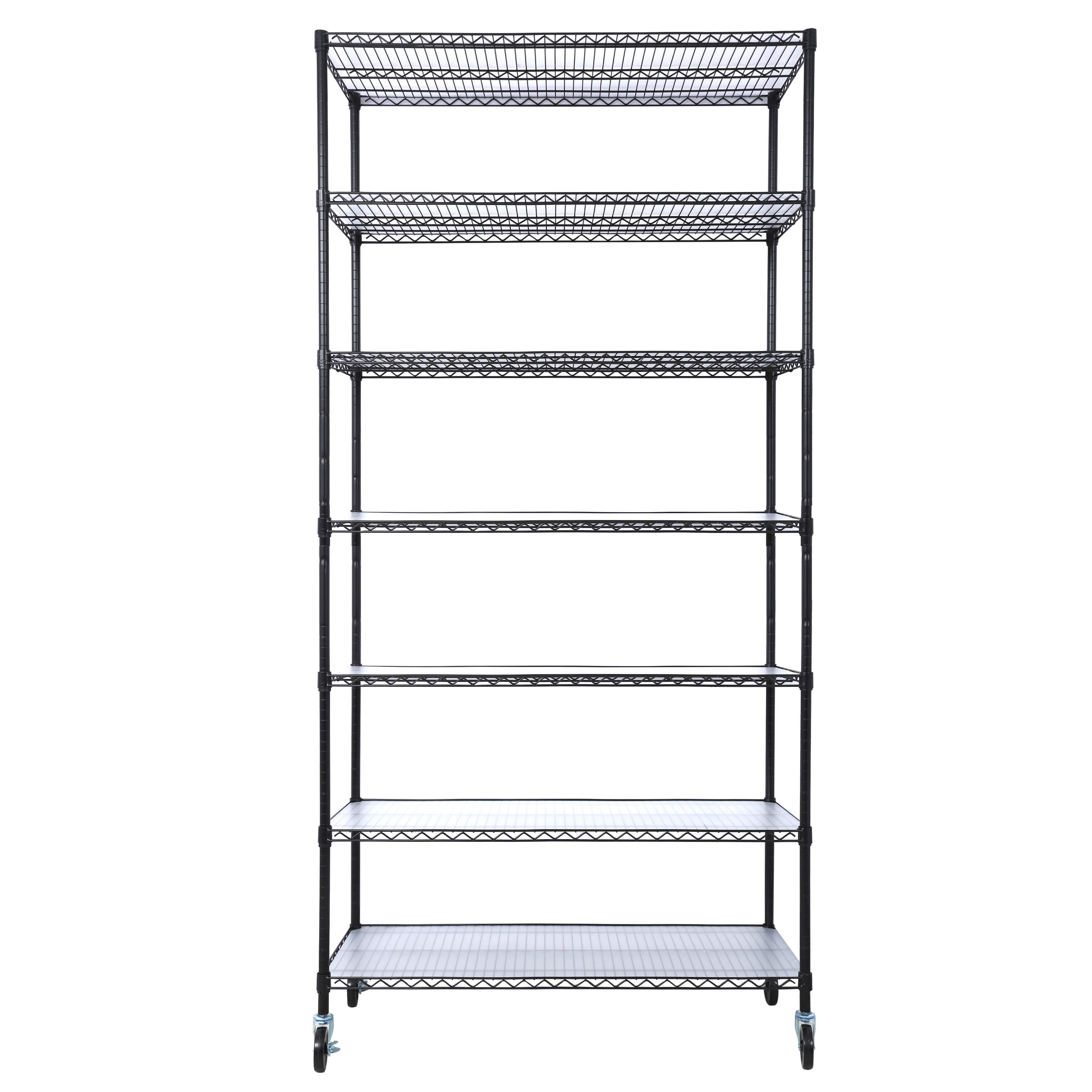 Kahomvis GH-QPS4-132 7 -Tier Heavy Duty Black Steel Utility shelving unit ( 48-in W x 18-in D x 81.5-in H )
