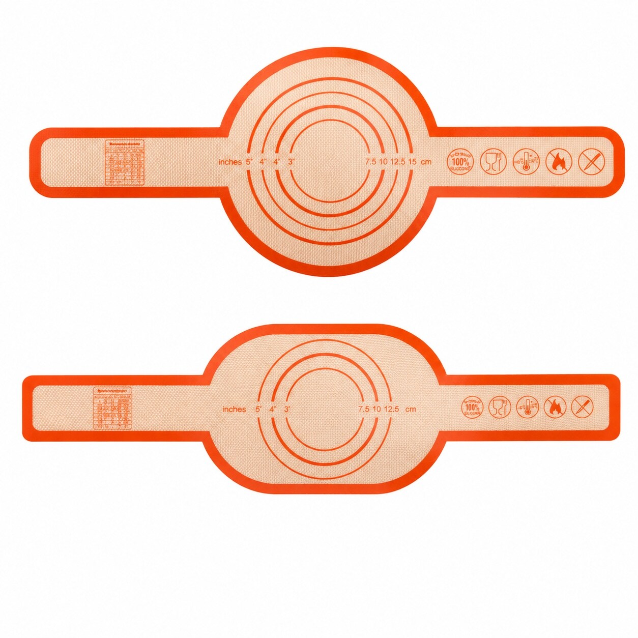 Aoibox  2 Piece Silicone Bread Sling Set for Dutch Oven Oval and Round Reusable Baking Mat Liner with Handle