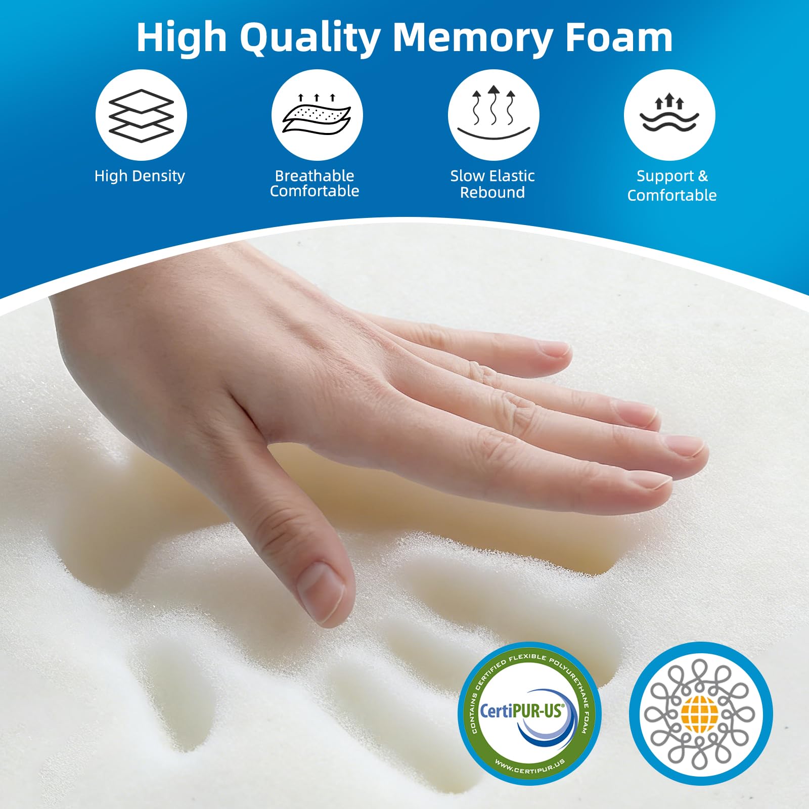 Afoxsos - Memory Foam Lumbar Support Pillow for Office Chair Car Seat Ergonomic Orthopedic Back C...