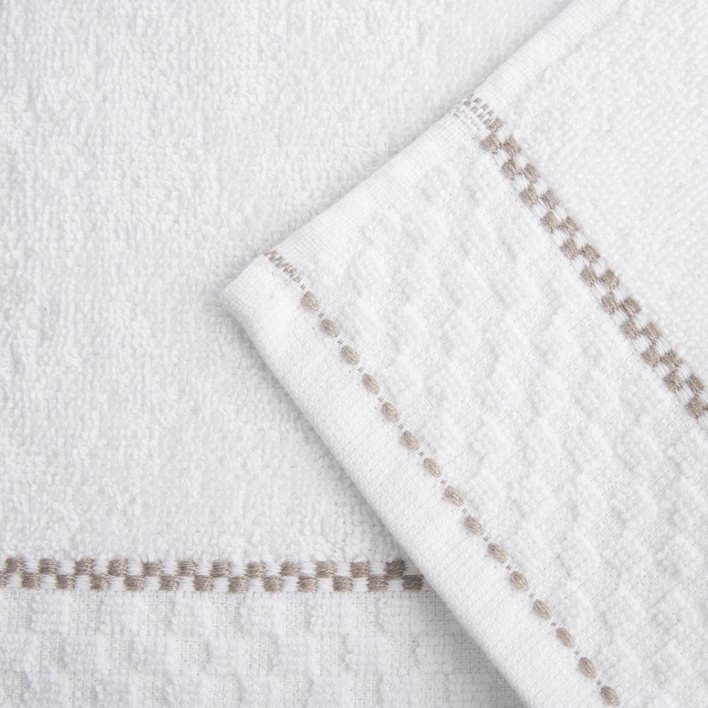 Clorox White & Tan Accent-Stripe Dishcloth, 3-Pack