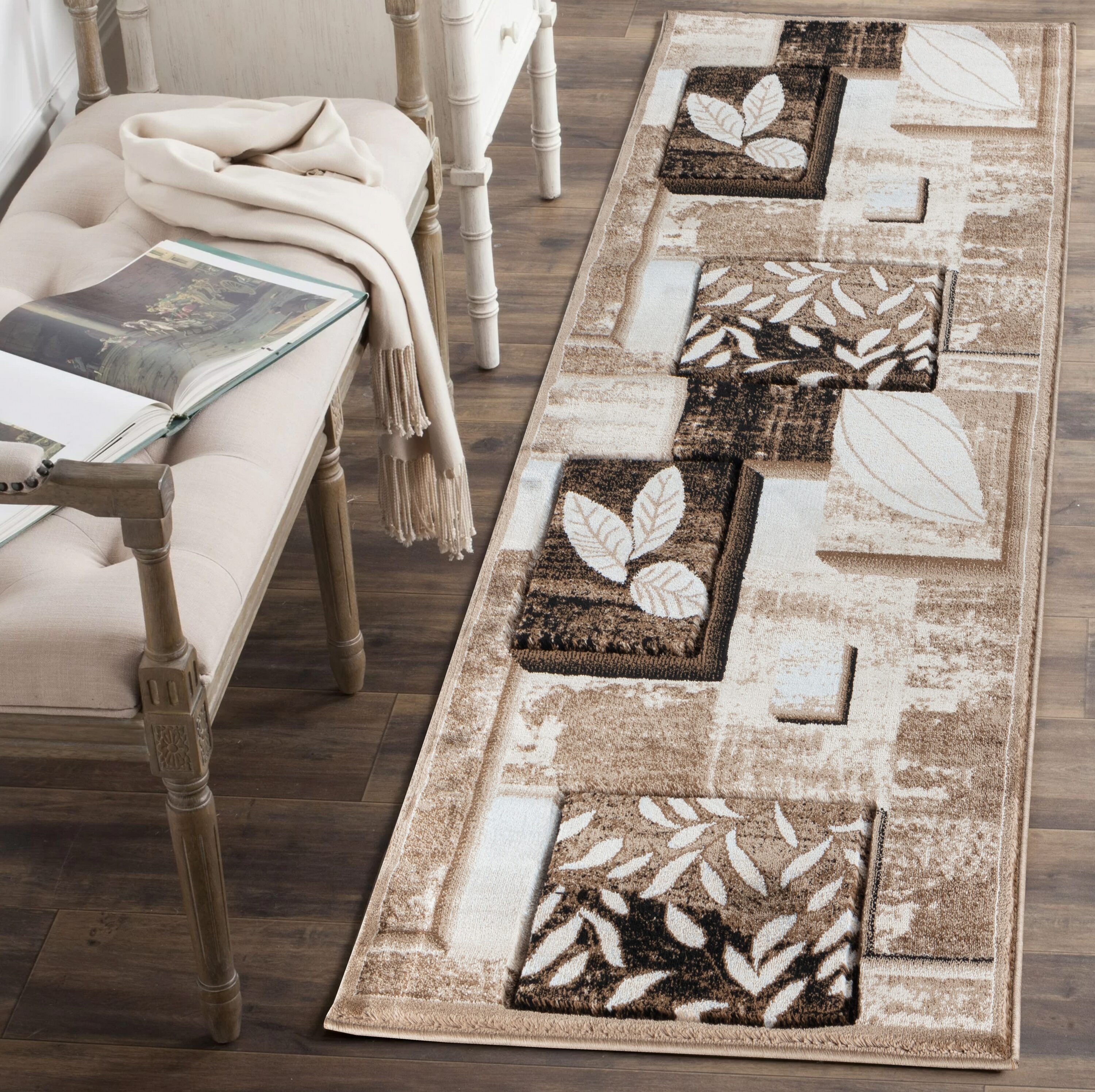 MDA Rugs GM6828 Glamour 2 x 8 (ft) Polypropylene Brown/Cream Rectangular Indoor Abstract Runner