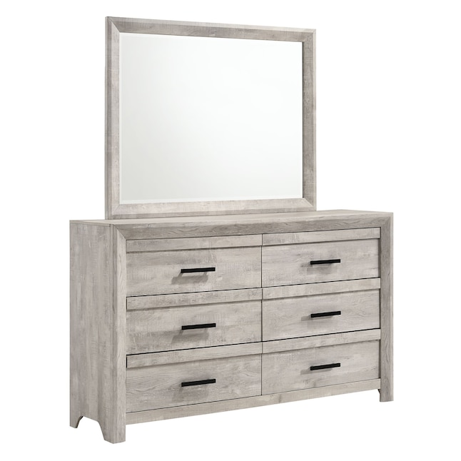 Picket House Furnishings Keely White 6, Mirrored 6 Drawer Double Dresser