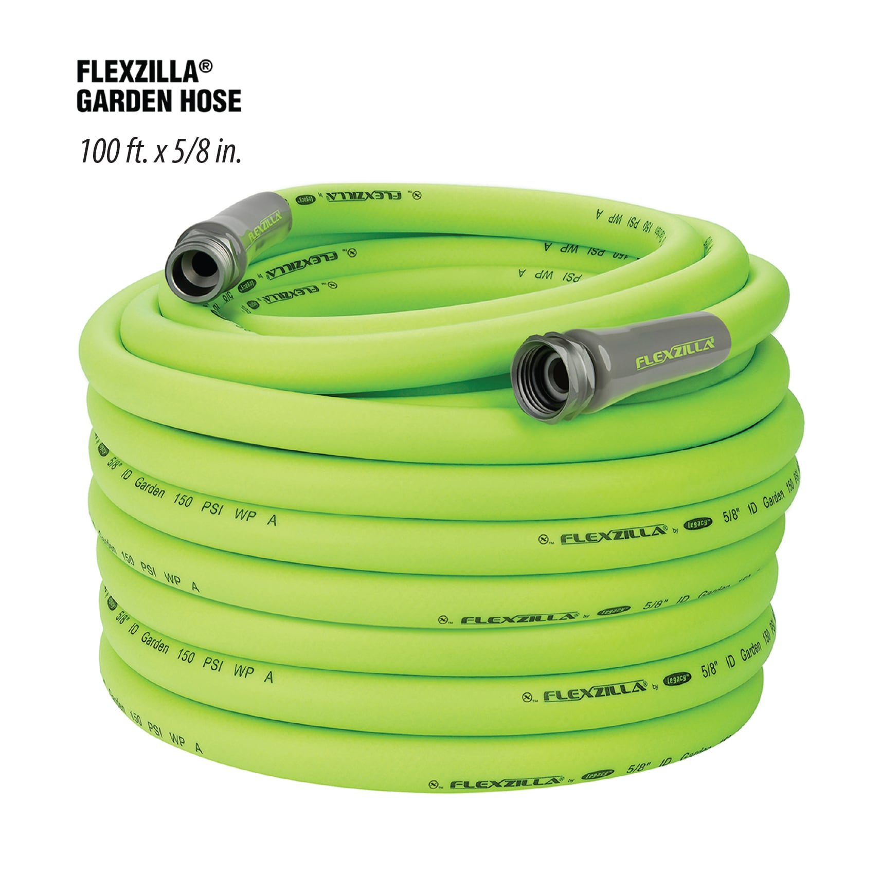 Flexzilla HFZG5100YW-E 5/8-in x 100-ft Premium -Duty Kink Free Hybrid polymer Green Hose