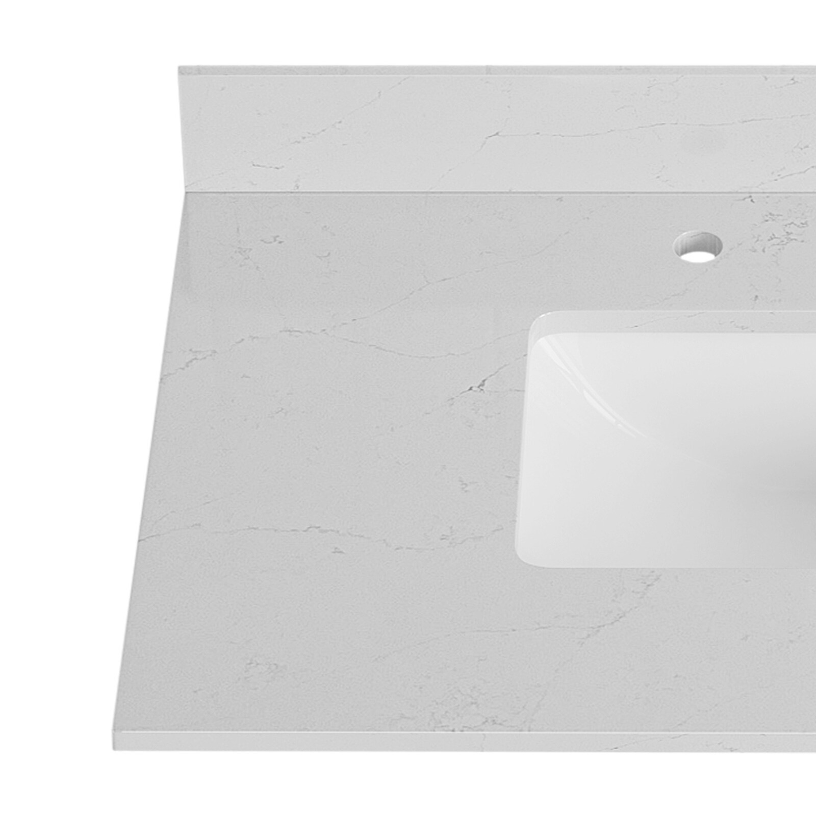 Bianco Bella 37" White Quartz Undermount Single Sink Vanity Top