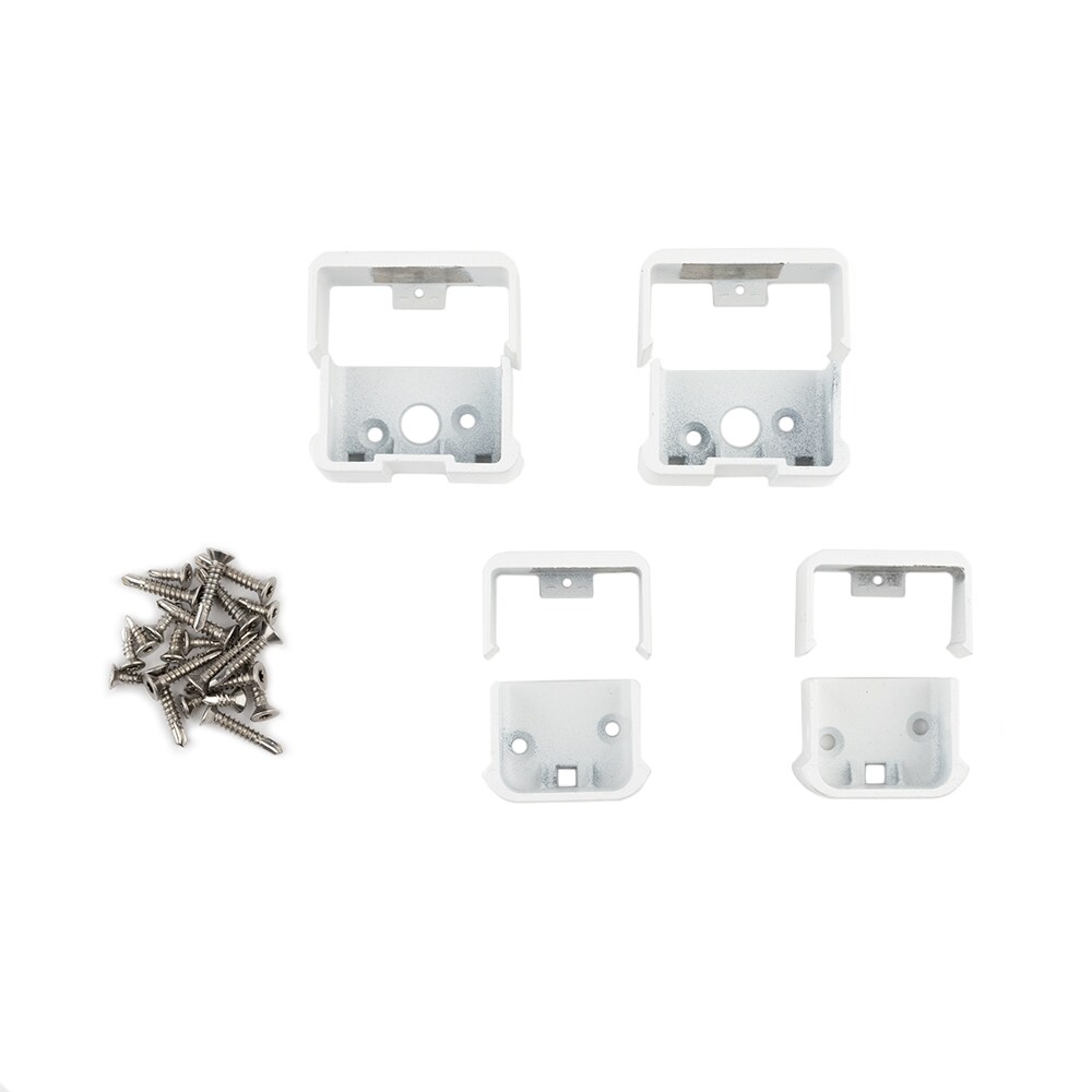 Deckorators 5.0625-in x 2.5-in Contemporary Aluminum Textured White Aluminum Rail Bracket (4-Pack)