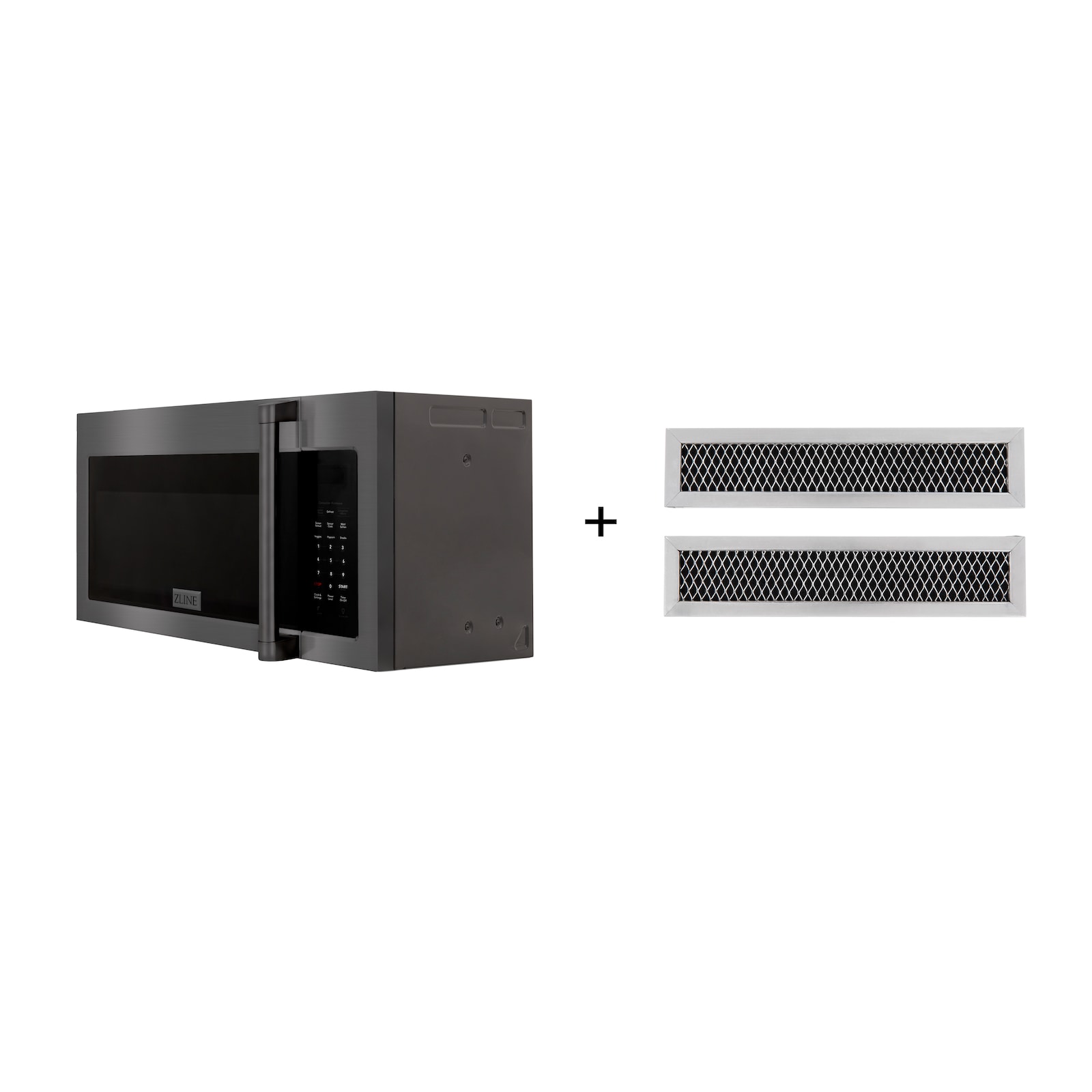 1.5-cu ft 900-Watt Over-the-Range Convection Microwave with Sensor Cooking (Black Stainless Steel) | - ZLINE KITCHEN & BATH MWO-OTRCFH-30-BS