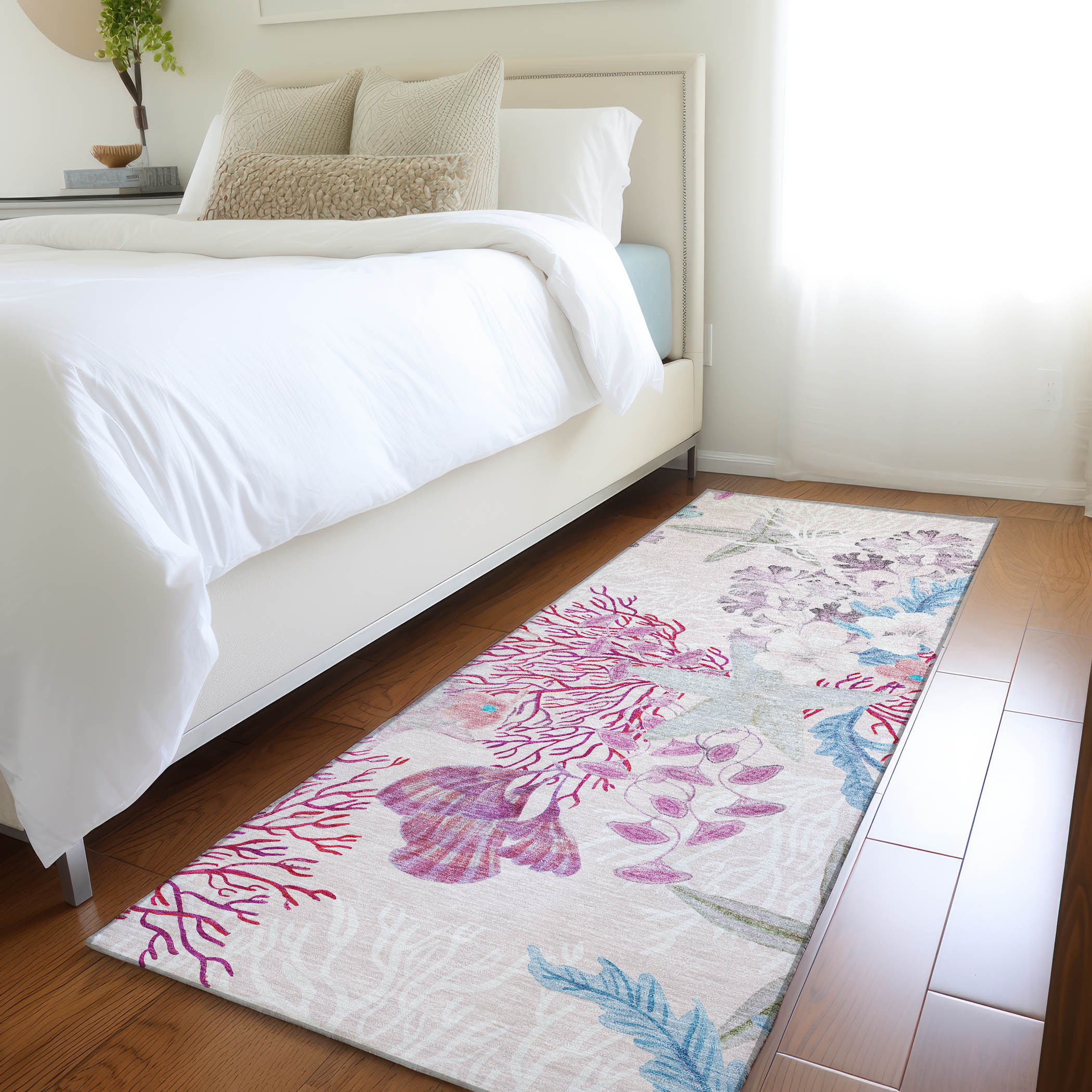 Addison Rugs AMF180RA2X8 Mayfield AMF180RA 2 x 7 (ft) Loomed Polyester Raspberry Rectangular Indoor Geometric Machine washable Area rug