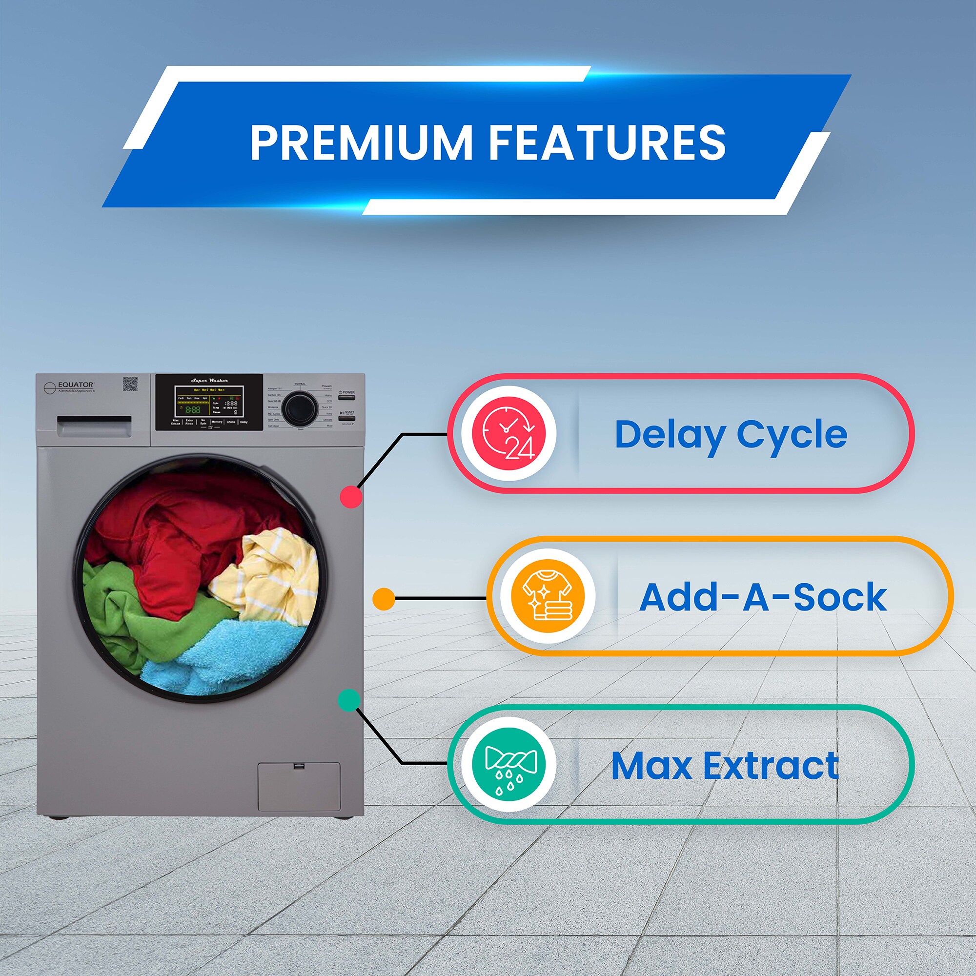 Equator Advanced Appliances EW 826 + ED 852 S Combo-Washer-And-Dryer - View #12