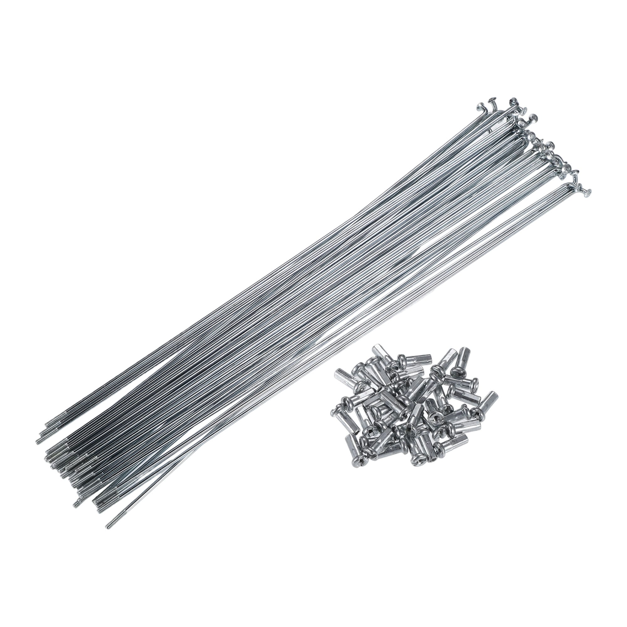 Unique Bargains 36pcs 14G J Bend Bicycle Steel Spokes 240mm 9.45 Inch Cycle Spokes with Brass Nipples Steel Spokes for Mountain Bike MTB