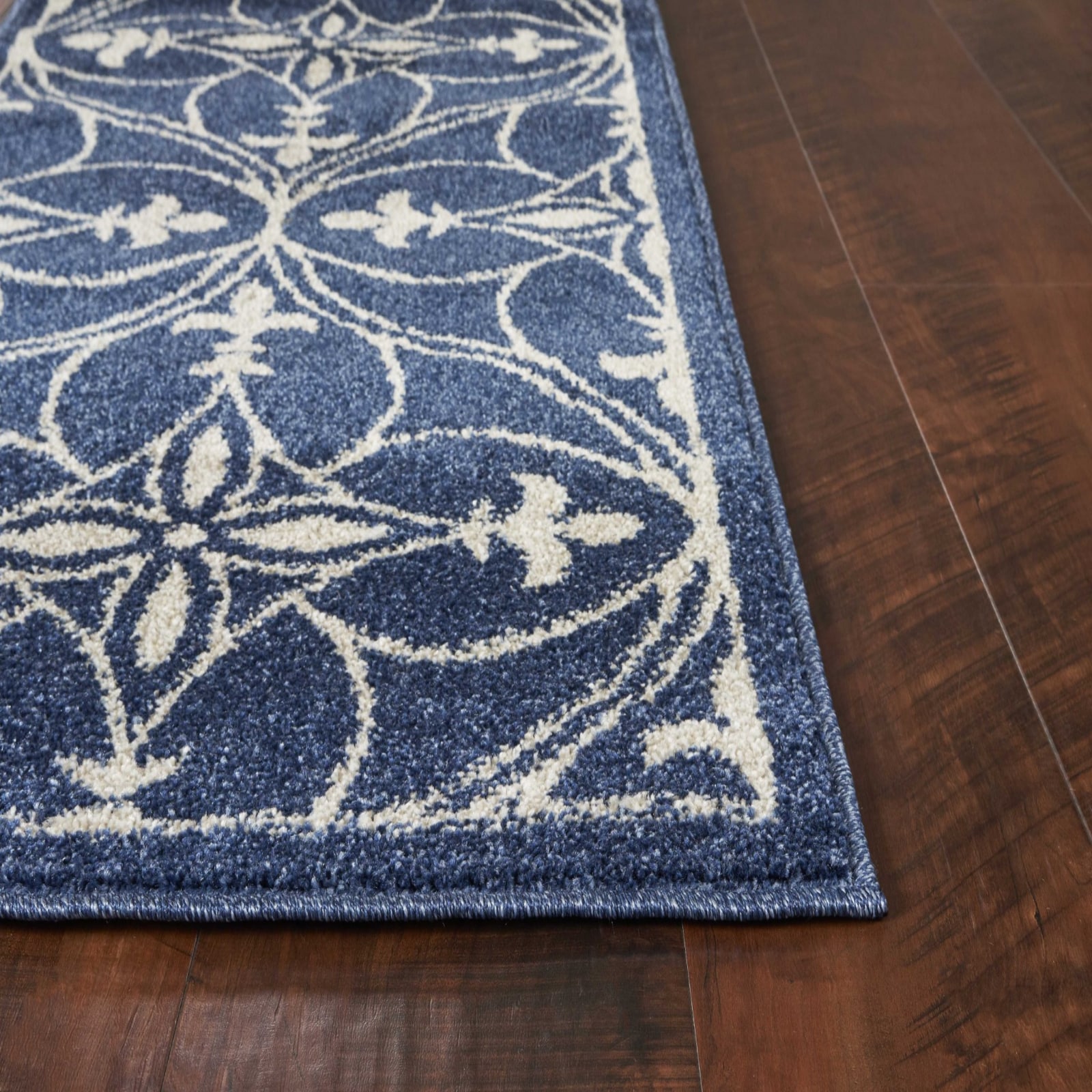 HomeRoots 352600 Bernadette 6 X 9 (ft) Rag Denim Blue Indoor Trellis Area Rug