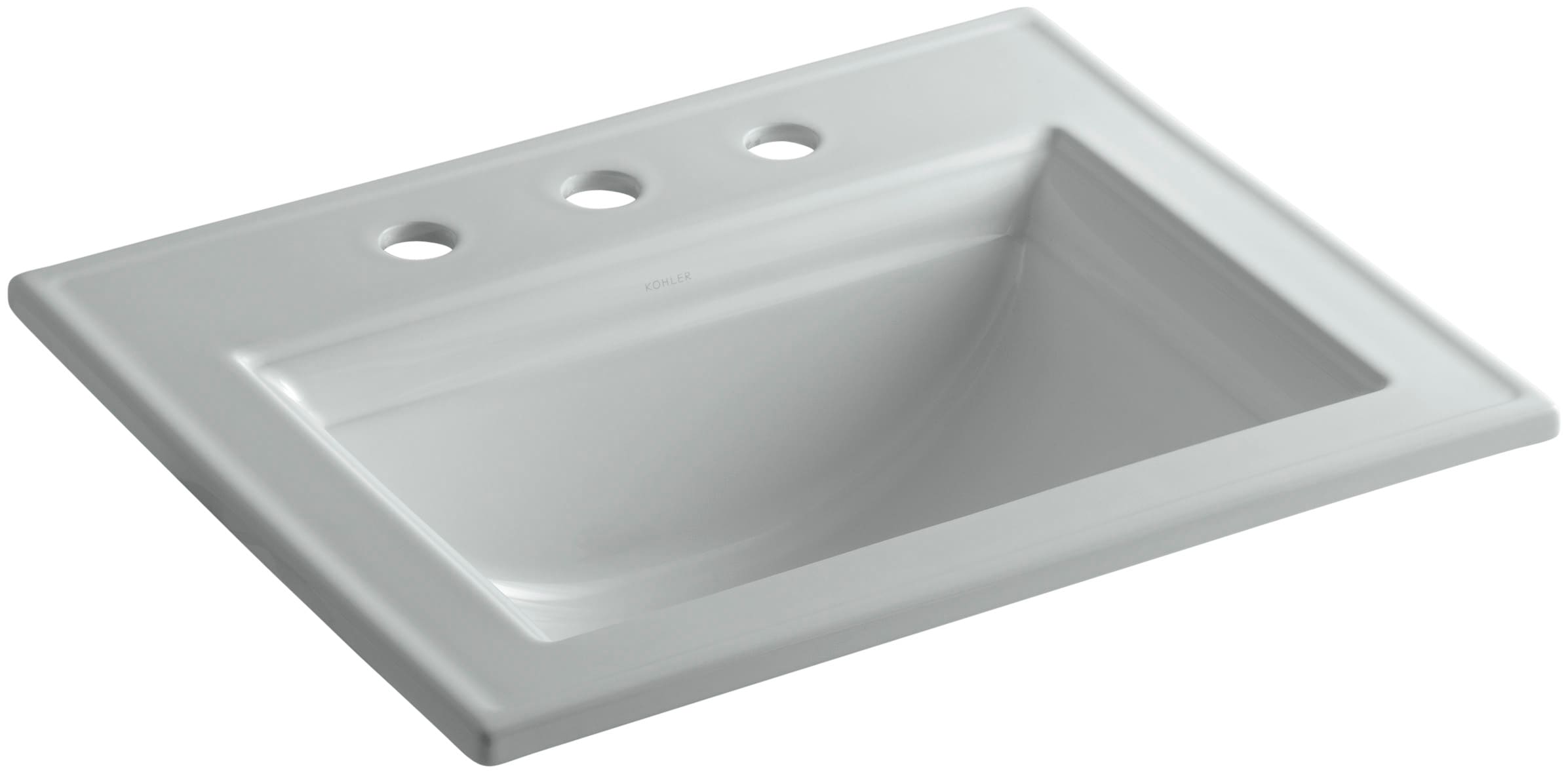 KOHLER 2337-8-95 Memoirs Vitreous china Drop-in Rectangular Traditional Ice Grey Bathroom Sink ( 22.75-Inches x 18.0-Inches )