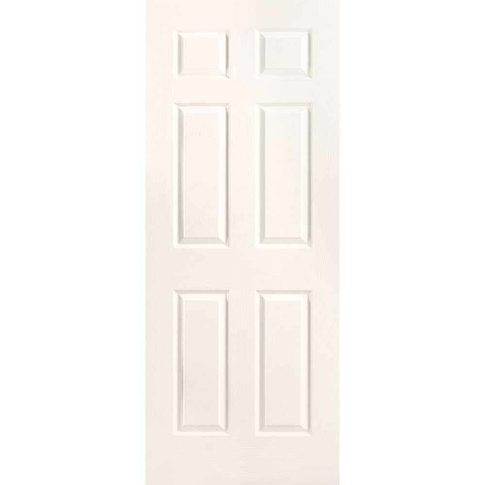 Masonite 1316599 Traditional 32-in x 80-in Snowstorm 6-panel Textured Hollow core Prefinished Molded composite Slab Door