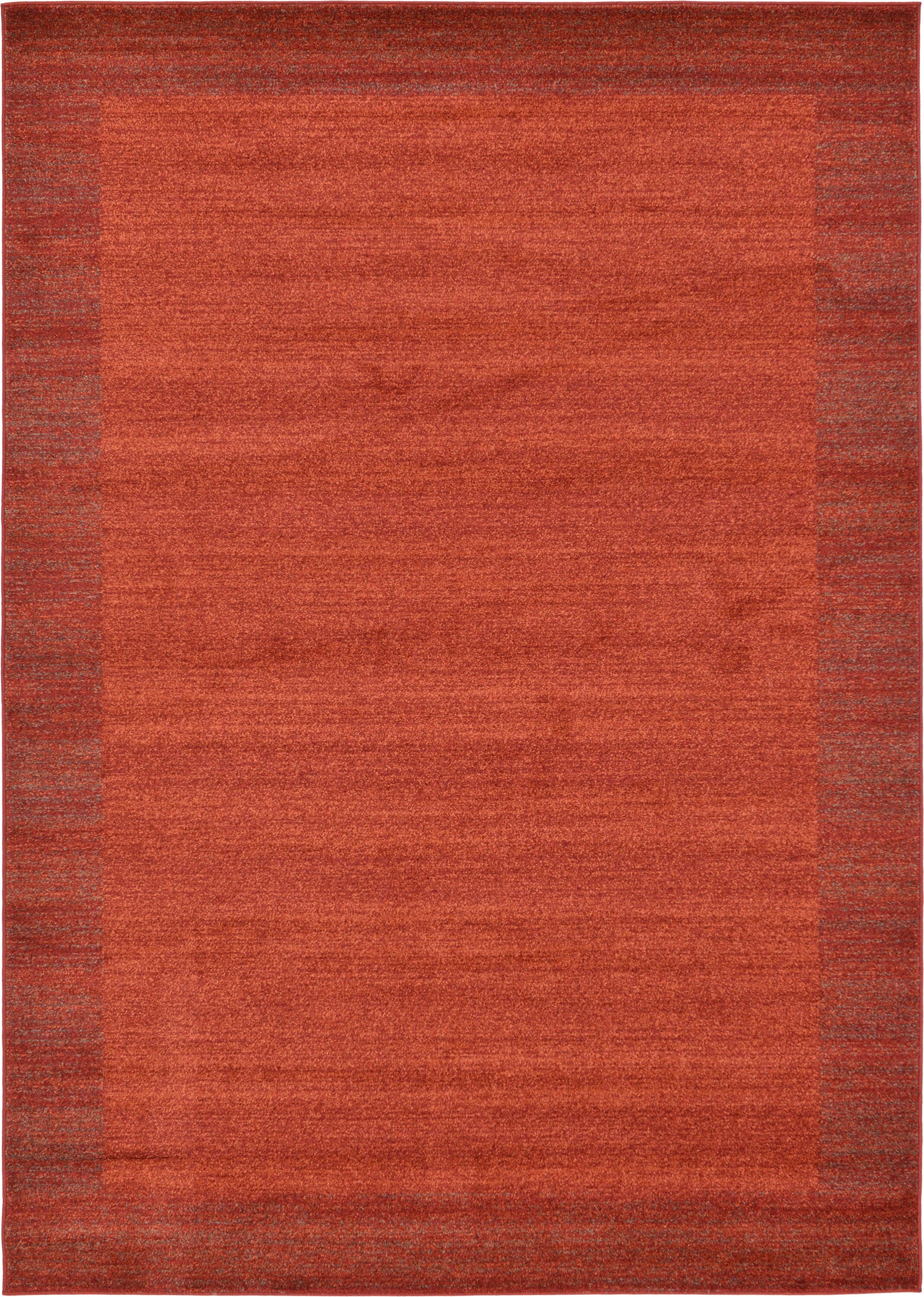 Unique Loom 3132225 Abigail Del Mar 7 x 10 (ft) Loomed Polypropylene Terracotta/Red Rectangular Indoor Border Area rug