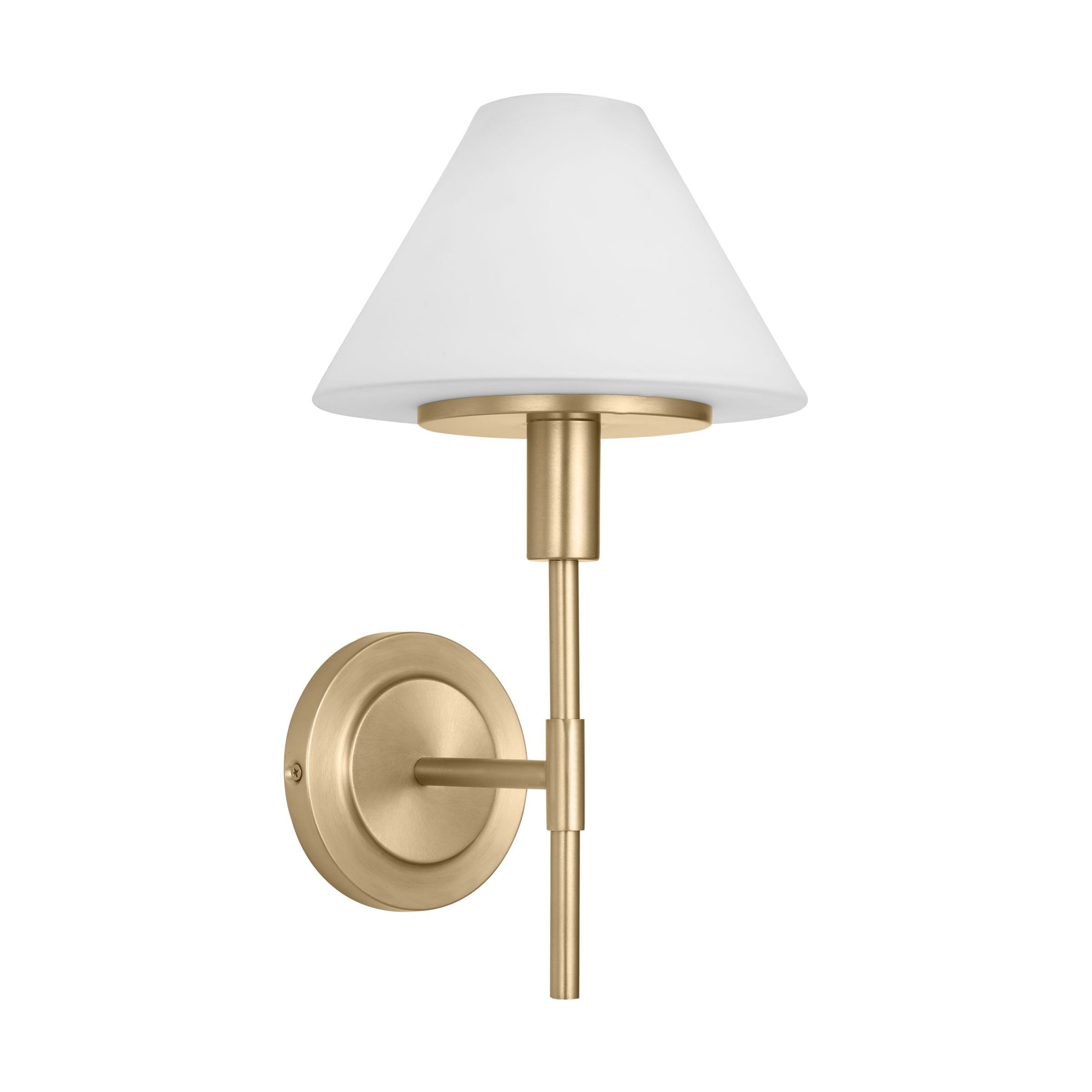 Generation Lighting GLW1011SB Mendota 7.875-in 1 -Light Satin Brass Transitional Vanity light