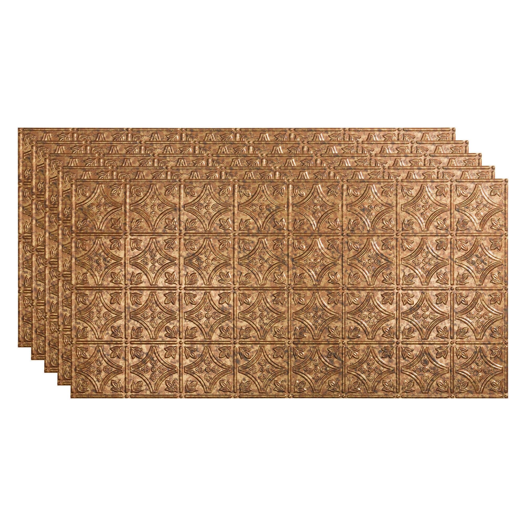 Fasade PG5019 4-ft x 2-ft Traditional 1 Cracked Copper PVC Surface-mount Ceiling Tile ( 5 -Pack, 40-Sq. Feet / Case )