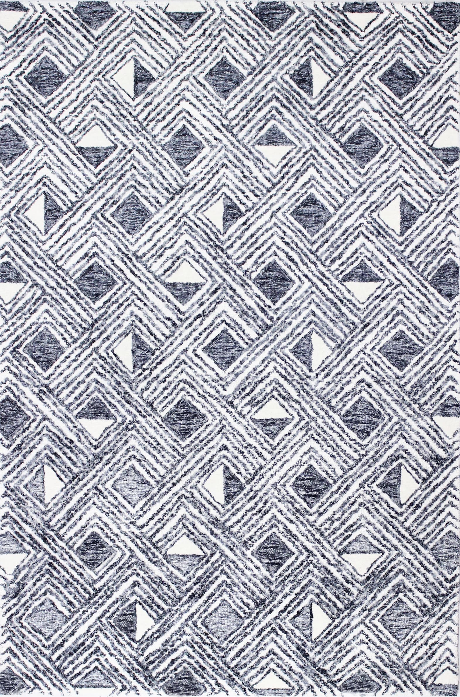 Bashian 649652292717 9 X 12 (ft) Wool Ivory/Slate Indoor Geometric Farmhouse/Cottage Area Rug