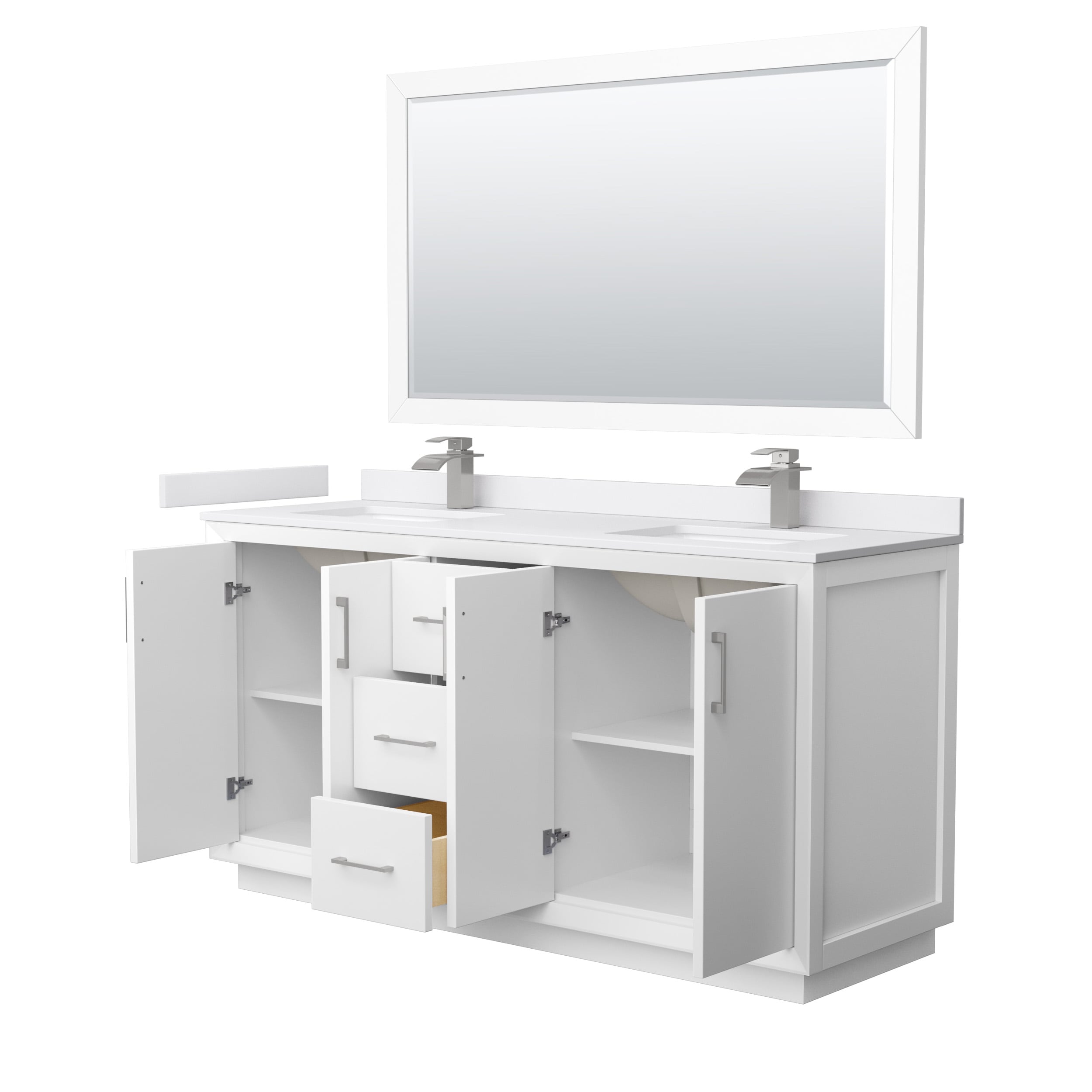 Wyndham Collection WCF414166DWHWCUNSM58 Bath-Vanity-Combo - View #2