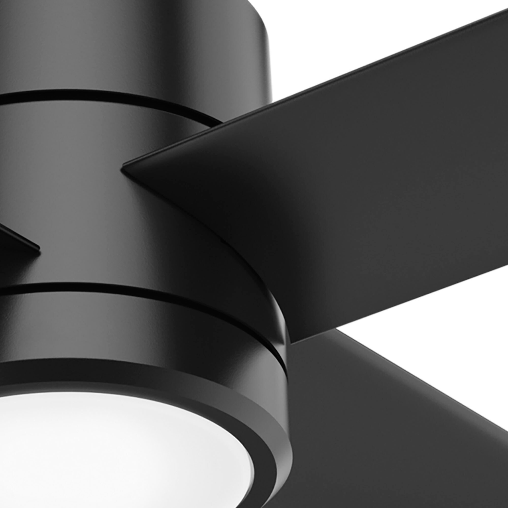 Hunter Trak 60-in Matte Black Integrated LED Indoor/Outdoor Ceiling Fan ...