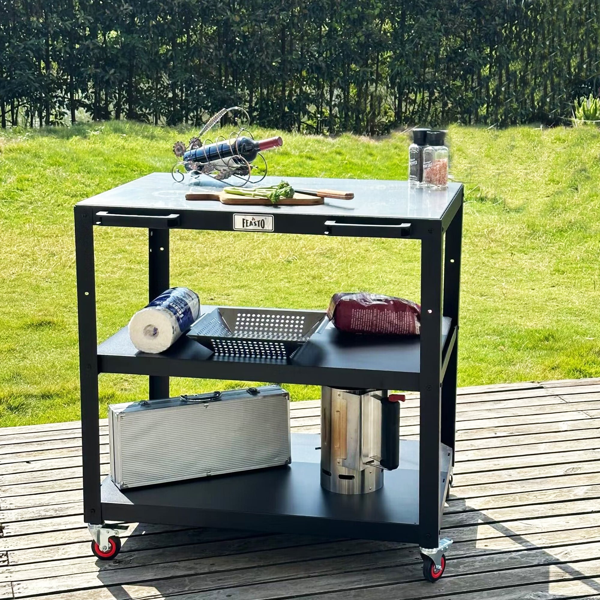 Feasto KT2435A Stainless Steel Grill Cart KT2435A at Lowes.com