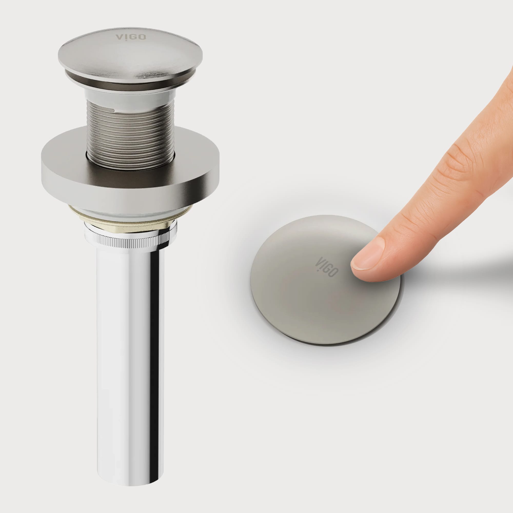 VIGO Brushed Nickel Bathroom Sink pop up drain #VG07000BN