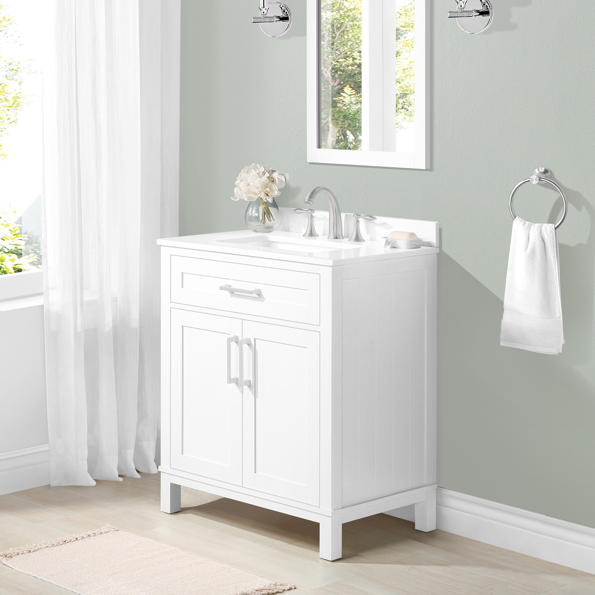 Style Selections Burke 30-in White Undermount Single Sink Bathroom ...