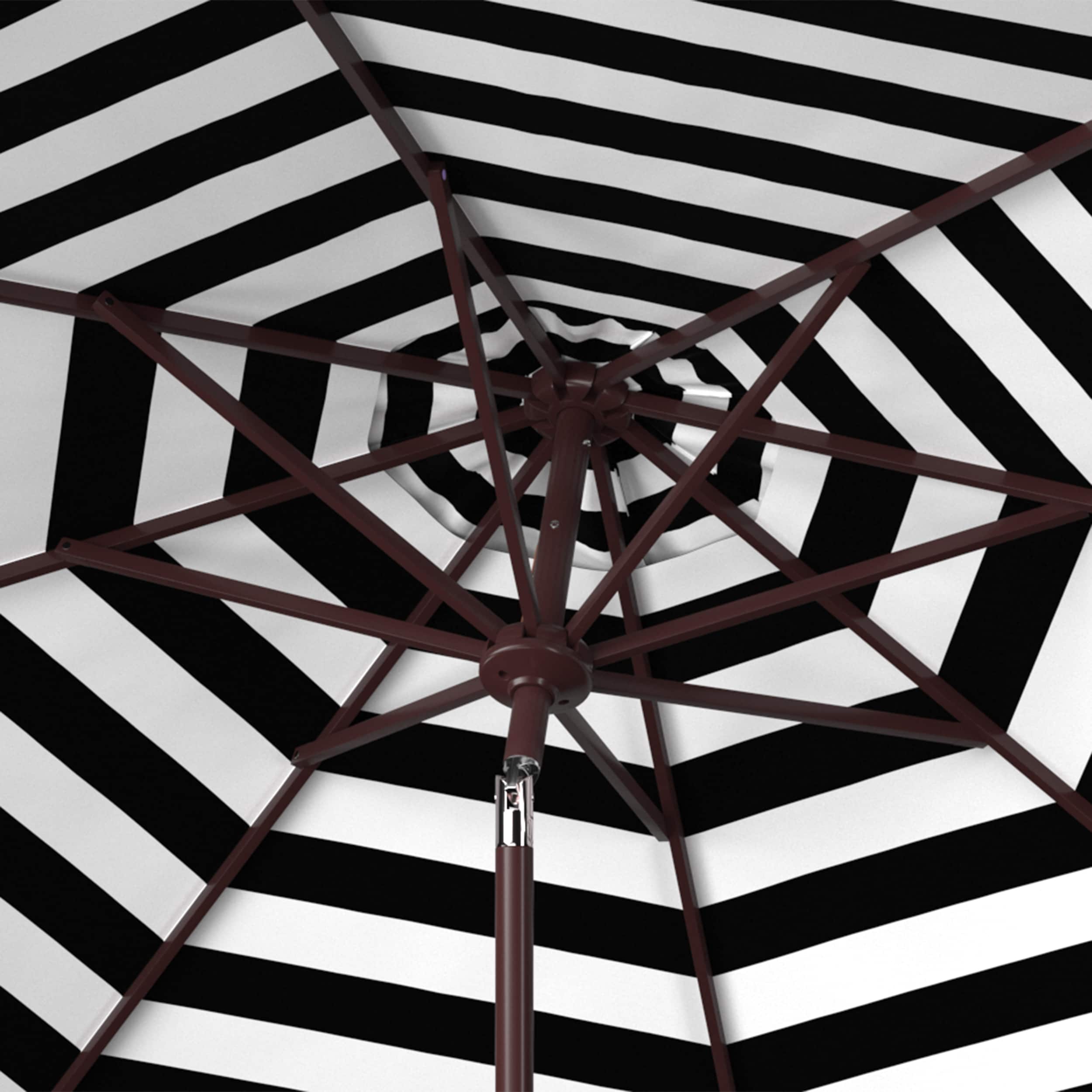 Athens 9ft Black and White Striped Aluminum Patio Umbrella