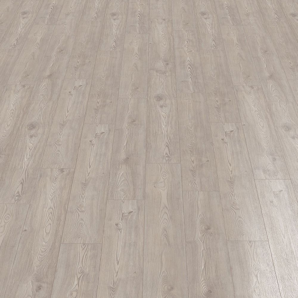 Style Selections Waycroft Ash 8-mm T x 7-1/2-in W x 50-in L Waterproof Laminate Wood Flooring ( 23.69-sq ft / Carton ) #L306