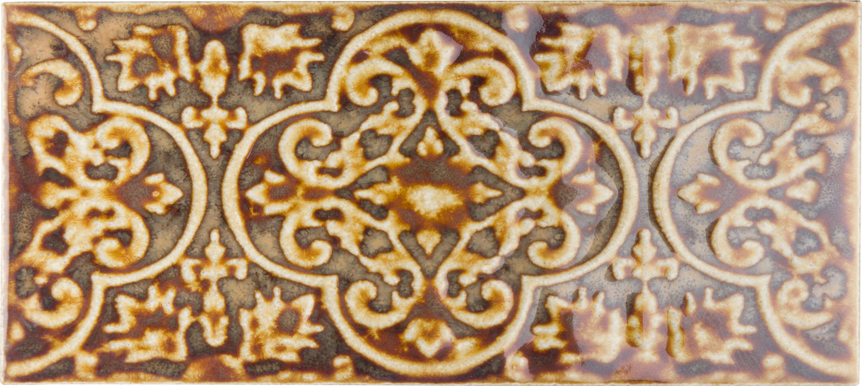 Affinity Tile S1WBT9ZUCO Sample- Zurbaran Cobre 4-1/2-in x 8-1/2-in Glossy Ceramic Wall Tile