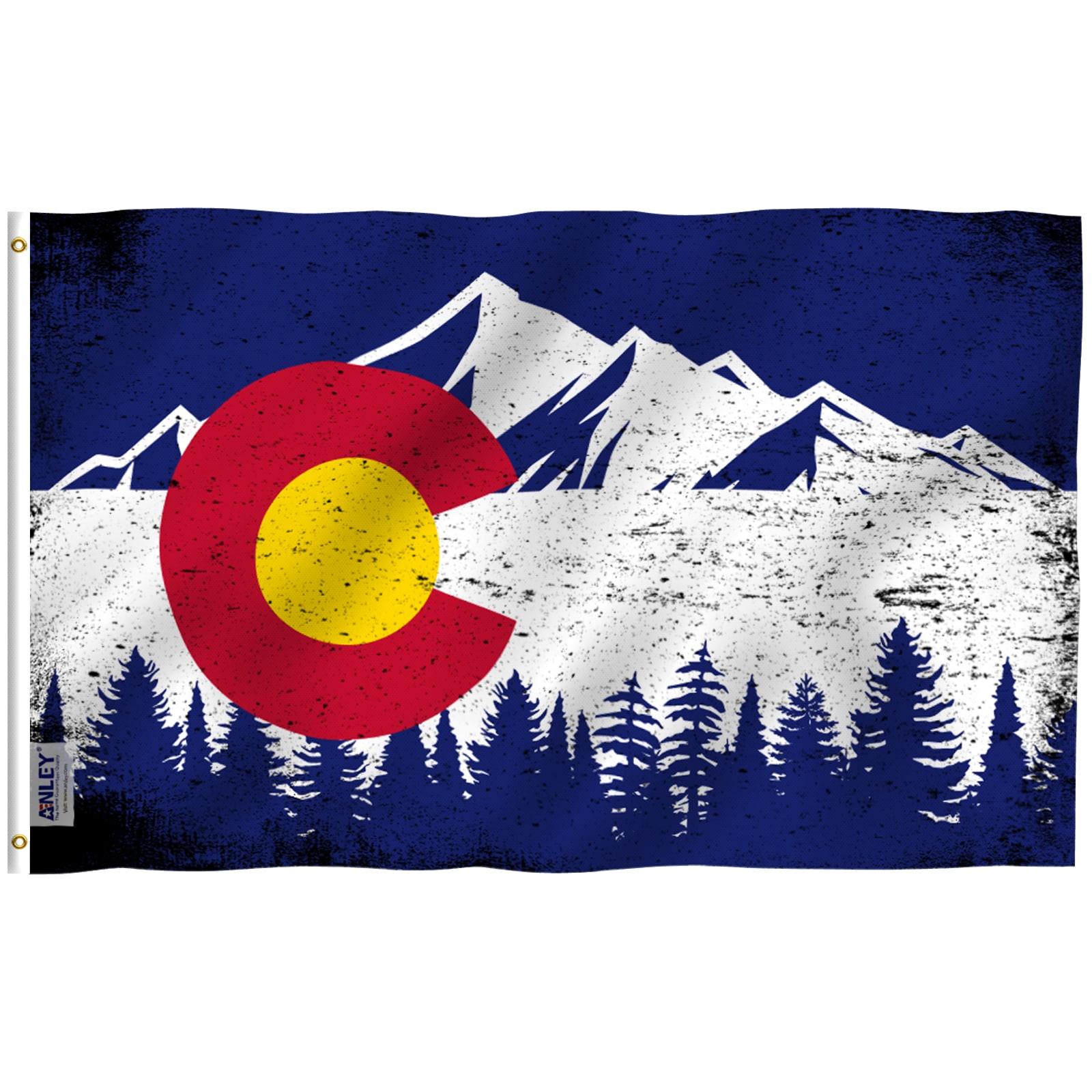 Colorado State Mountain Flag with Brass Grommets, 3x5 Feet