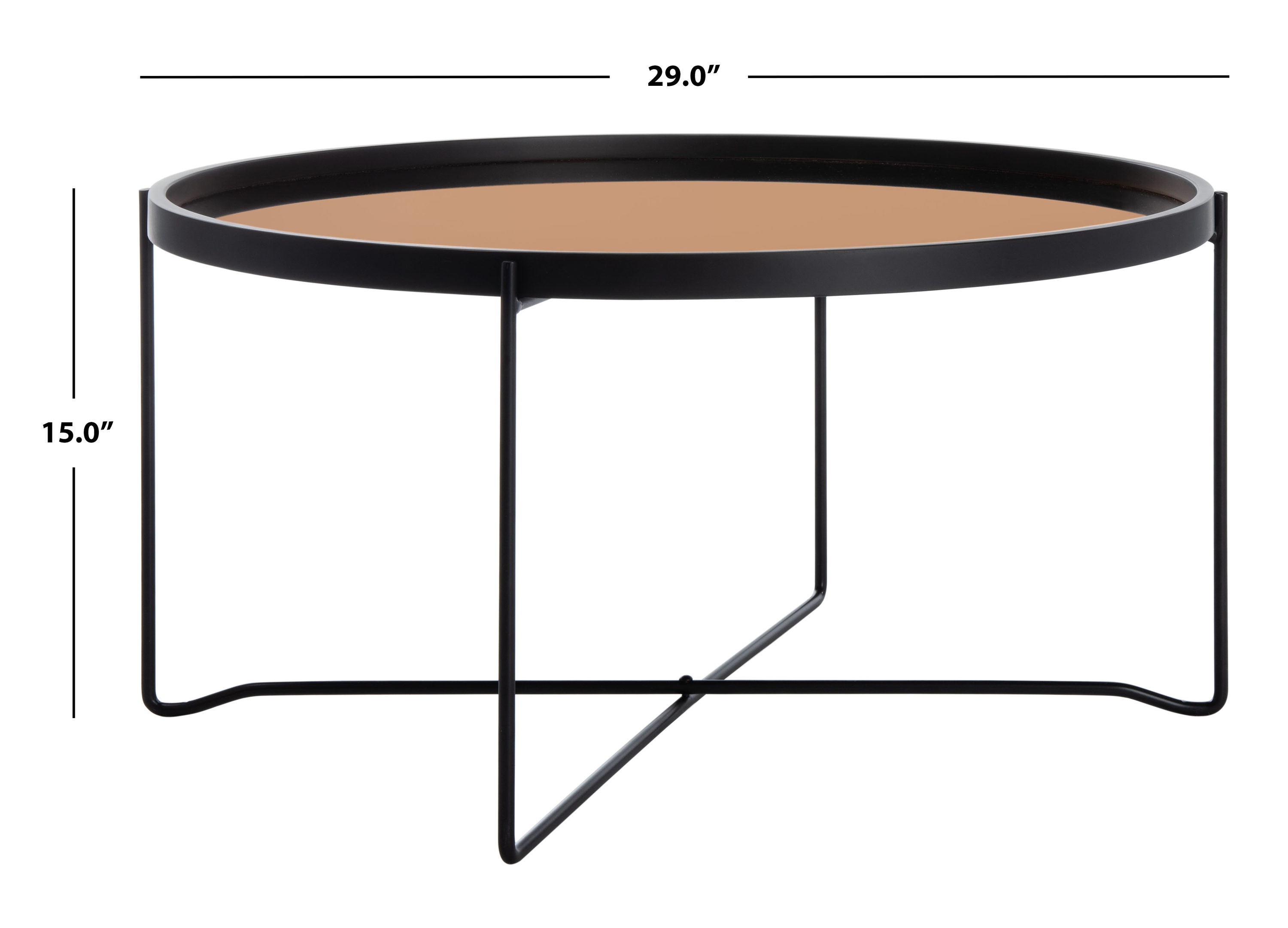 Safavieh COF4205A Ruby Copper Glass Modern Coffee Table