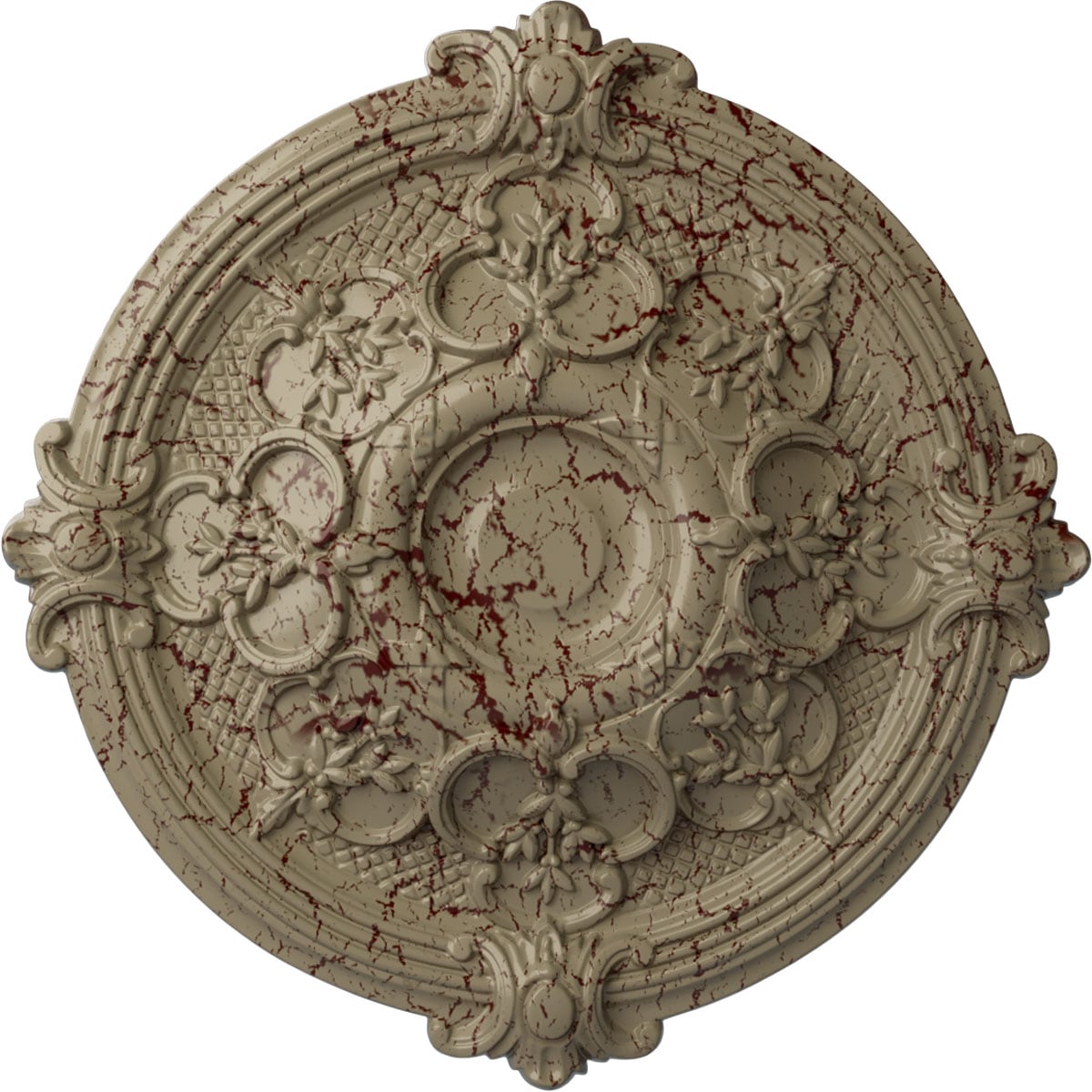 Ekena Millwork CM17HAGDC Hamilton 17.375-in W x 17.375-in L Painted Gobi Desert Crackle Polyurethane Whole Ceiling Medallion