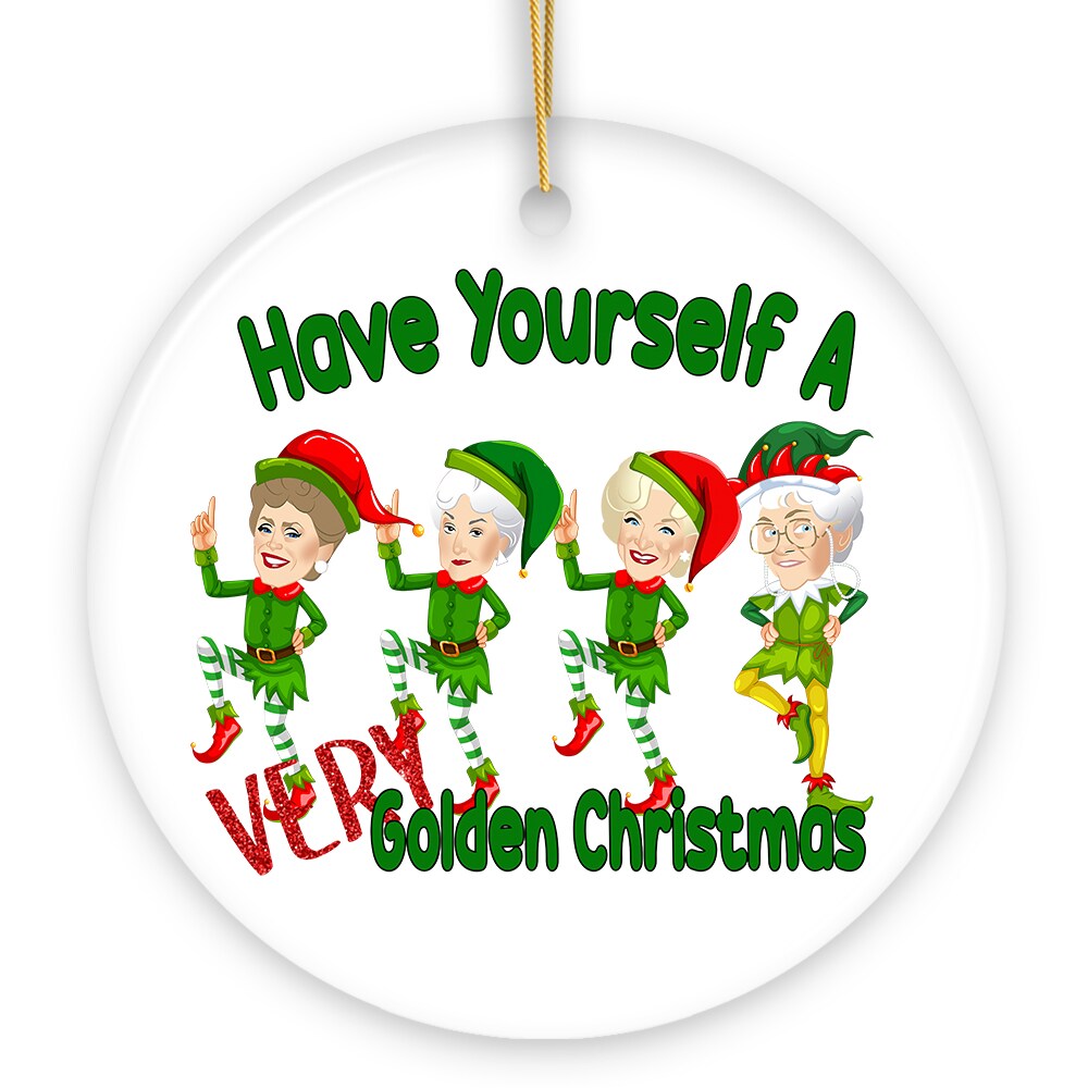OrnamentallyYou 1055 Have Yourself a Very Golden Christmas Ornament Circle